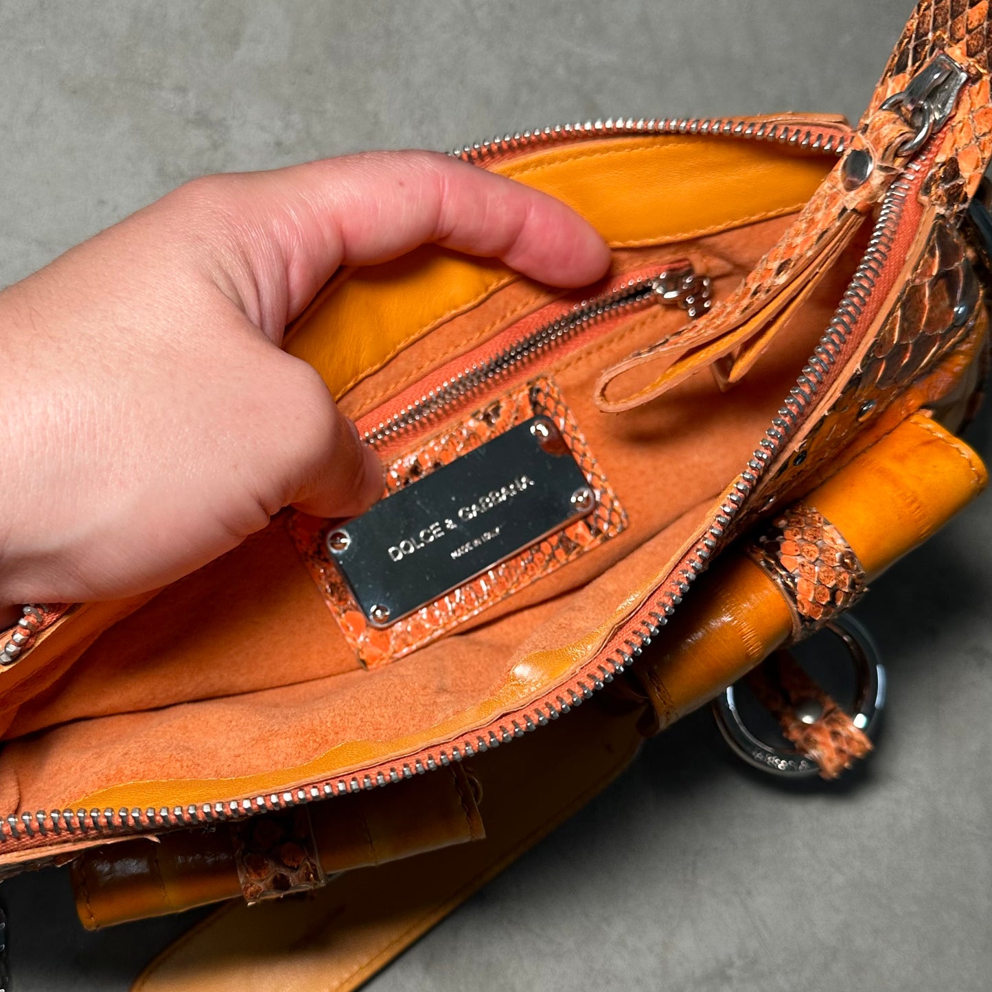 Dolce & Gabbana Orange Leather Mini Bag