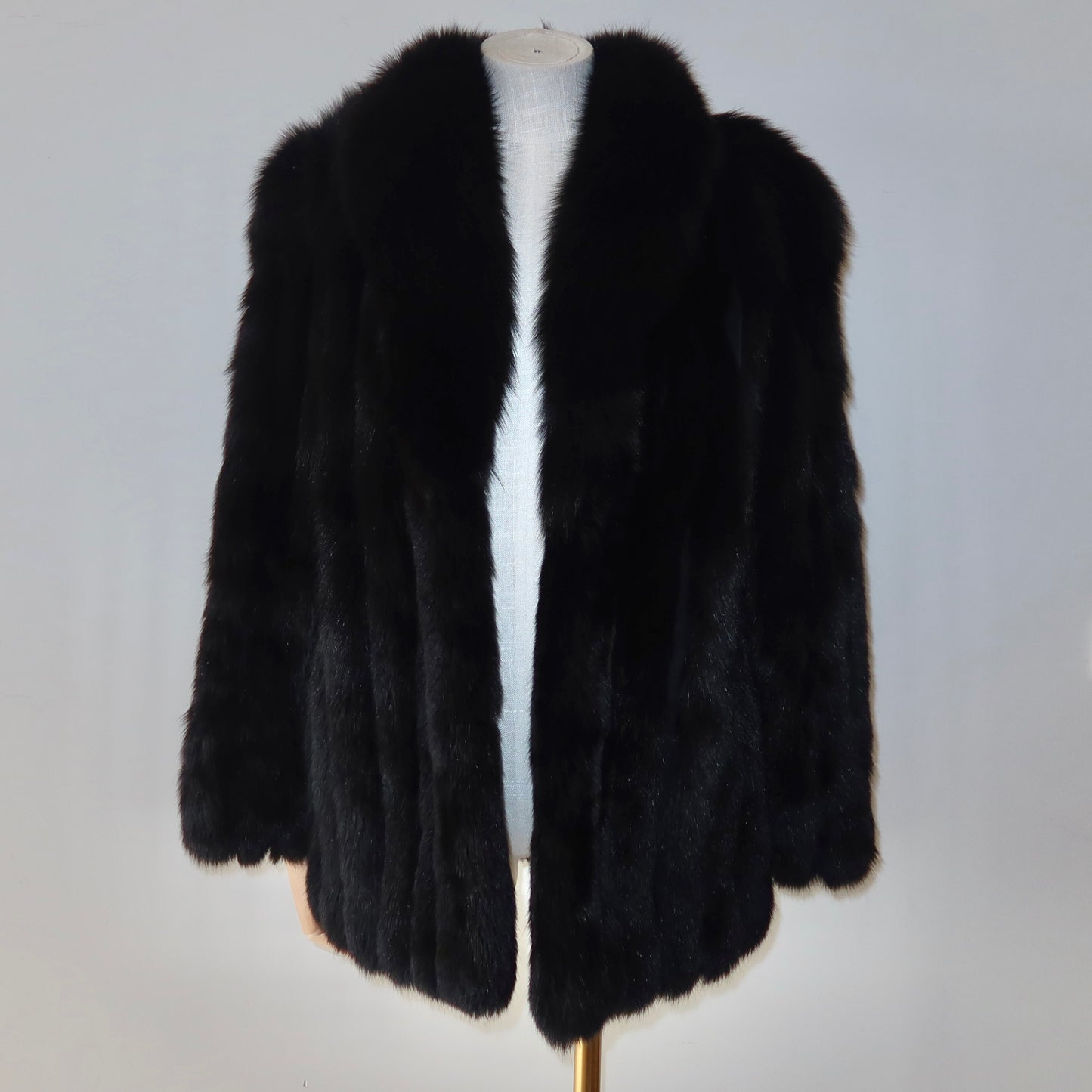 Vintage Black Fox Fur Coat