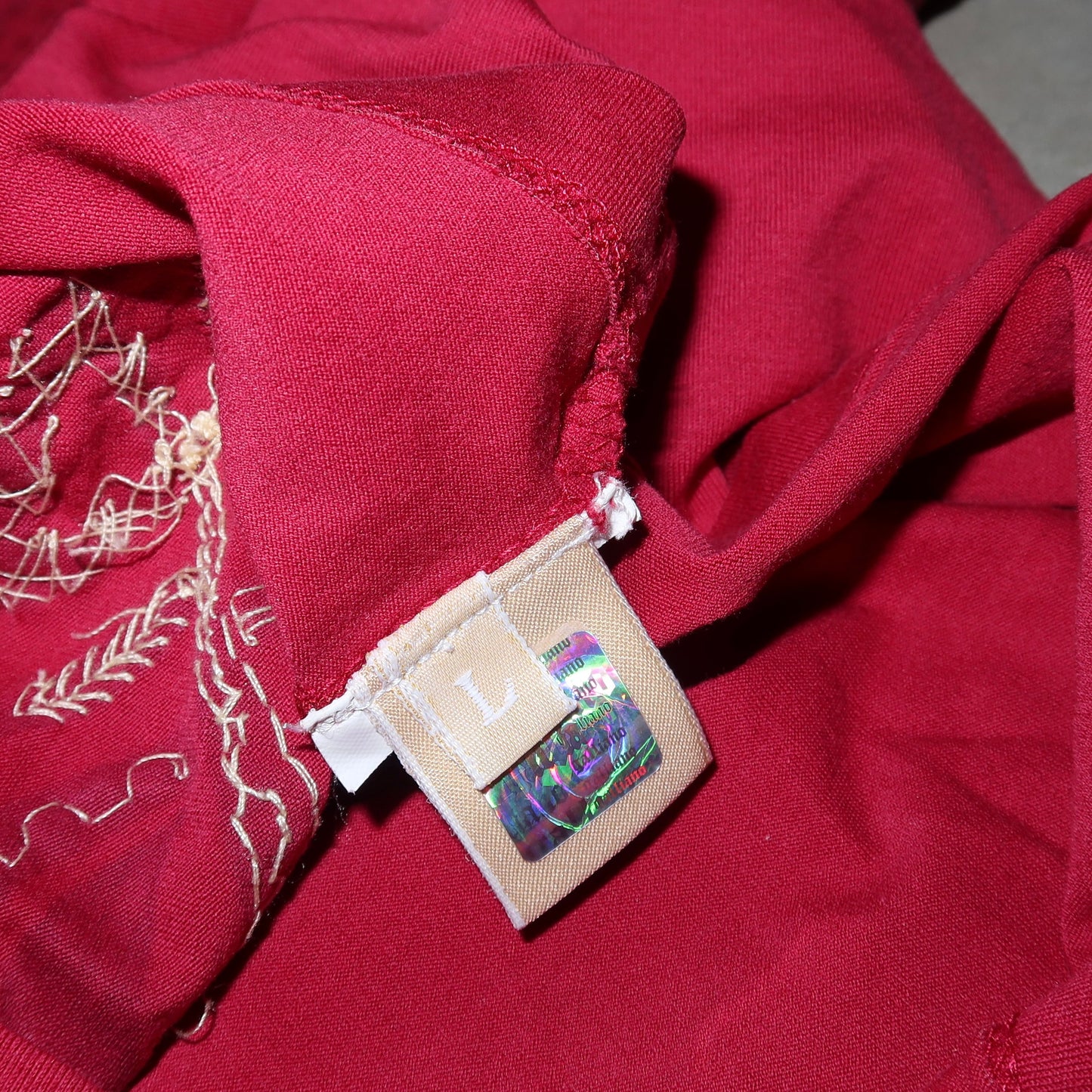 John Galliano Red Embroidered Tank