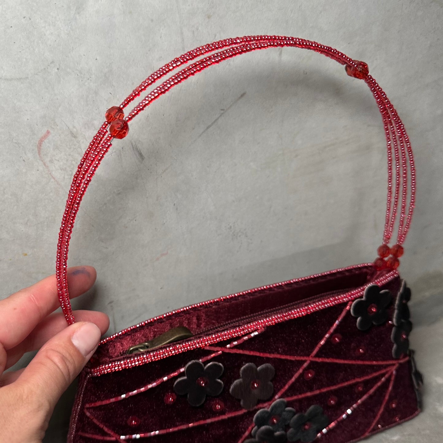 Vintage Velvet Embellished Bag