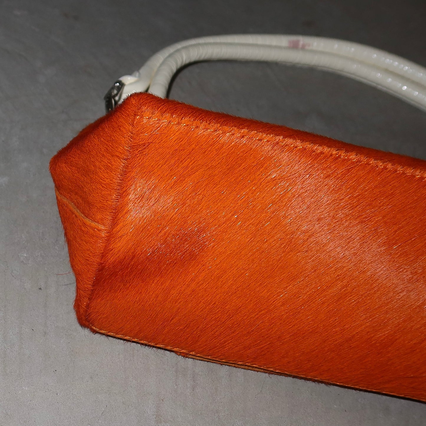 Vintage Orange Cowhide Bag