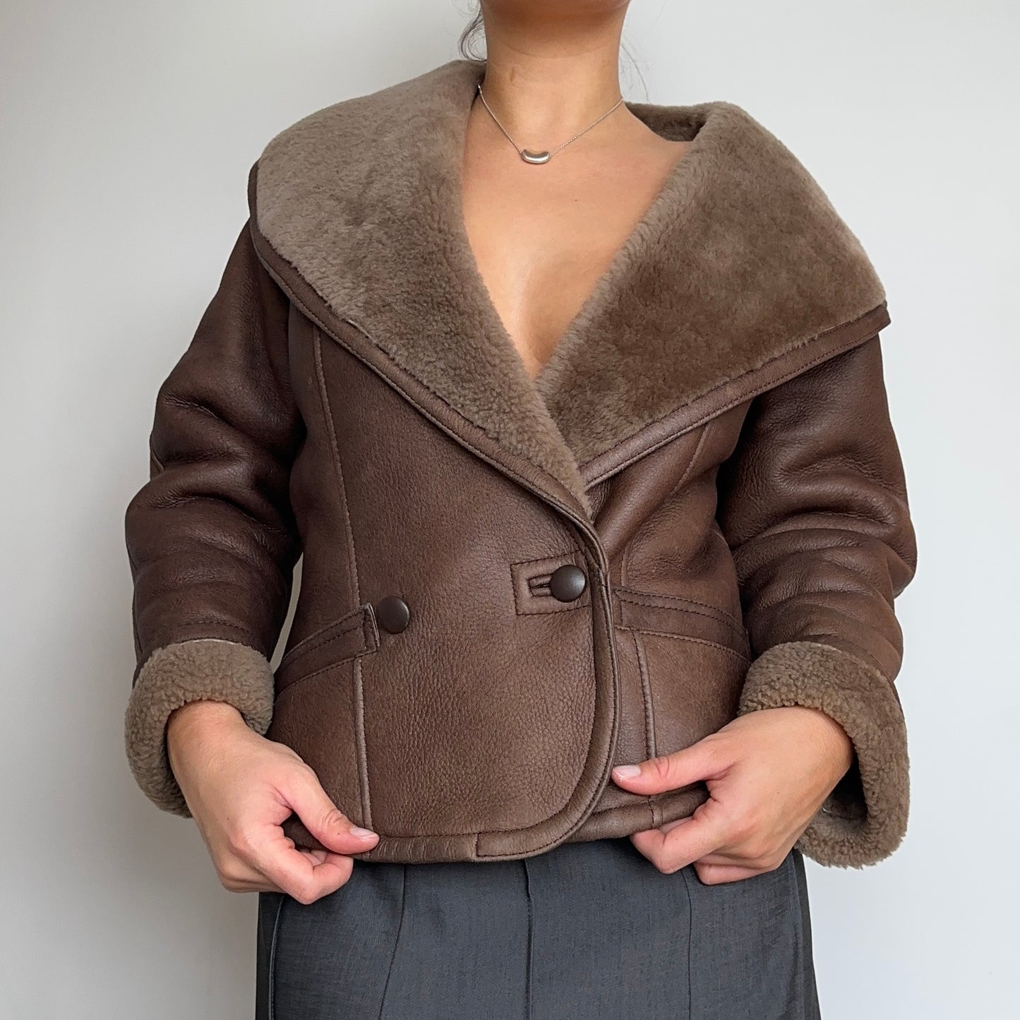 Blumarine Leather Shearling Jacket
