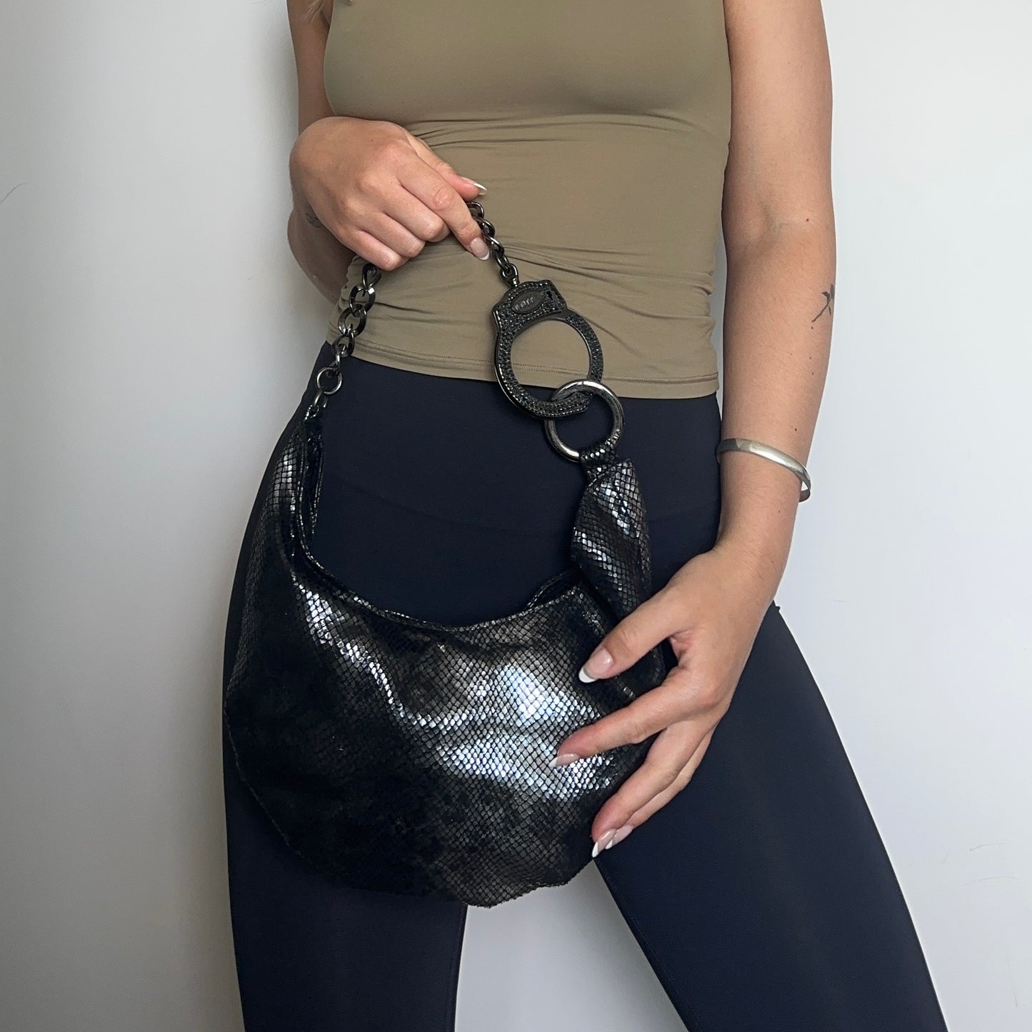 Cuffz 'Snake Bite' Large Barfly Bag with Swarovski Cuff
