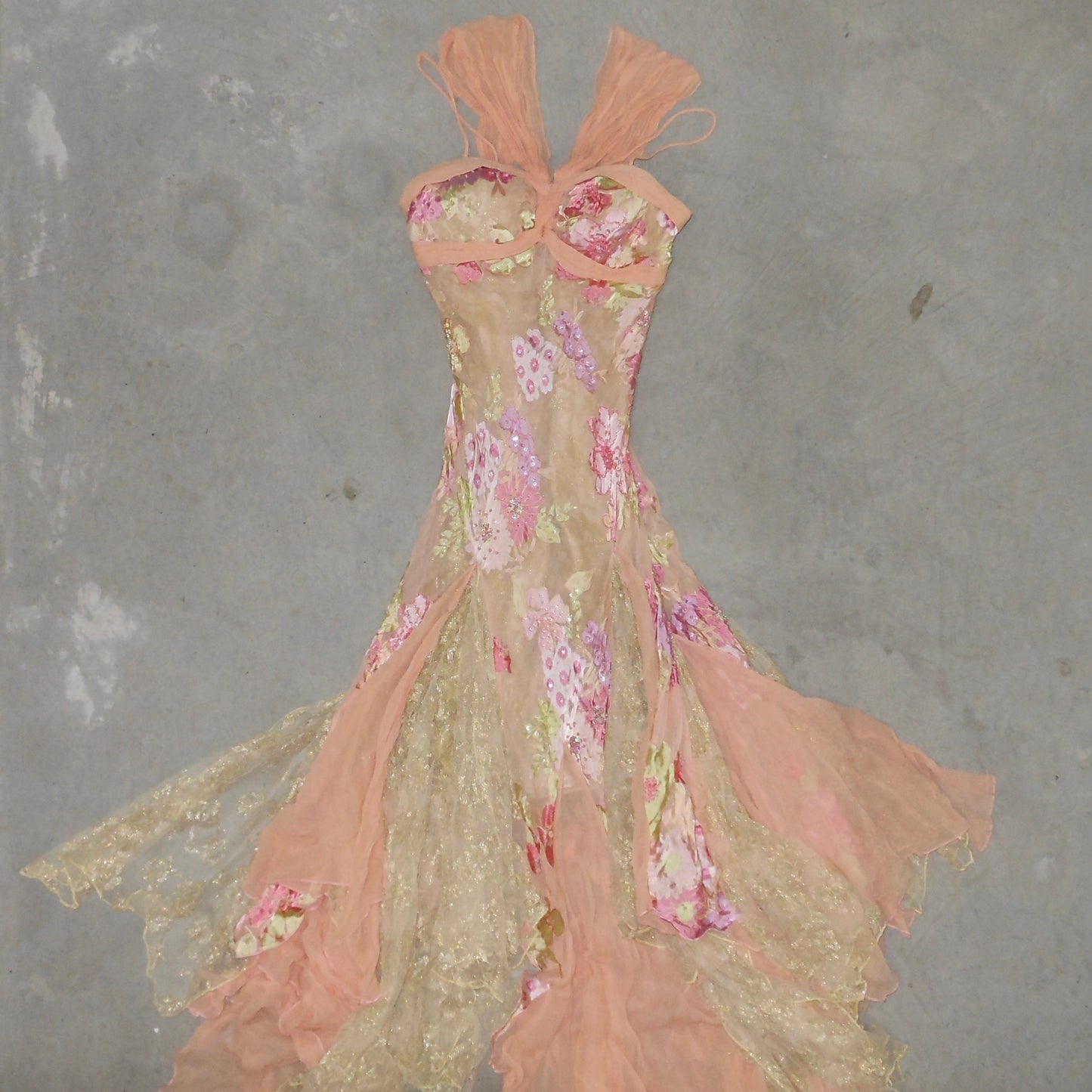 Diane Freis Embellished Floral Dress