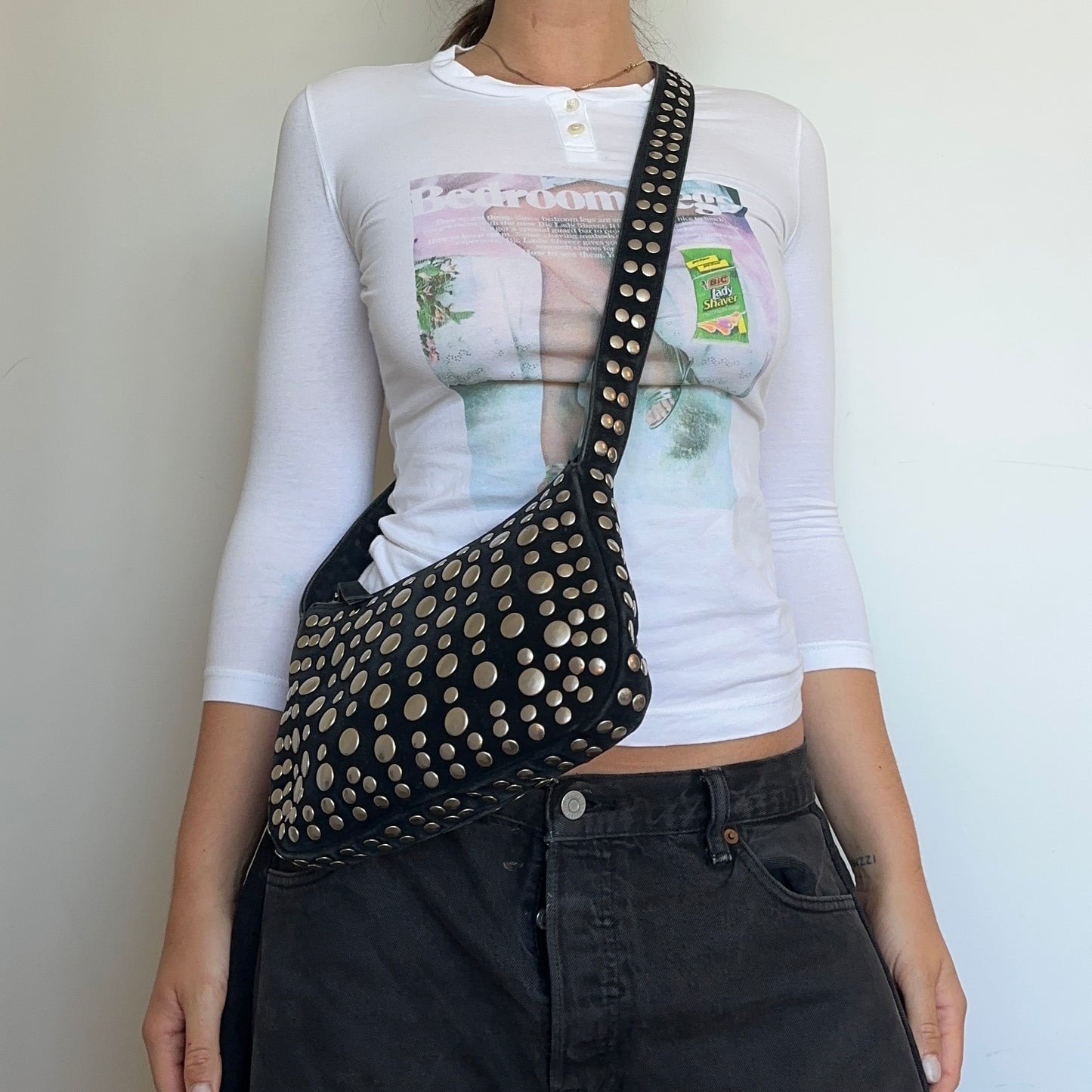 Marni Navy Suede Studded Bag
