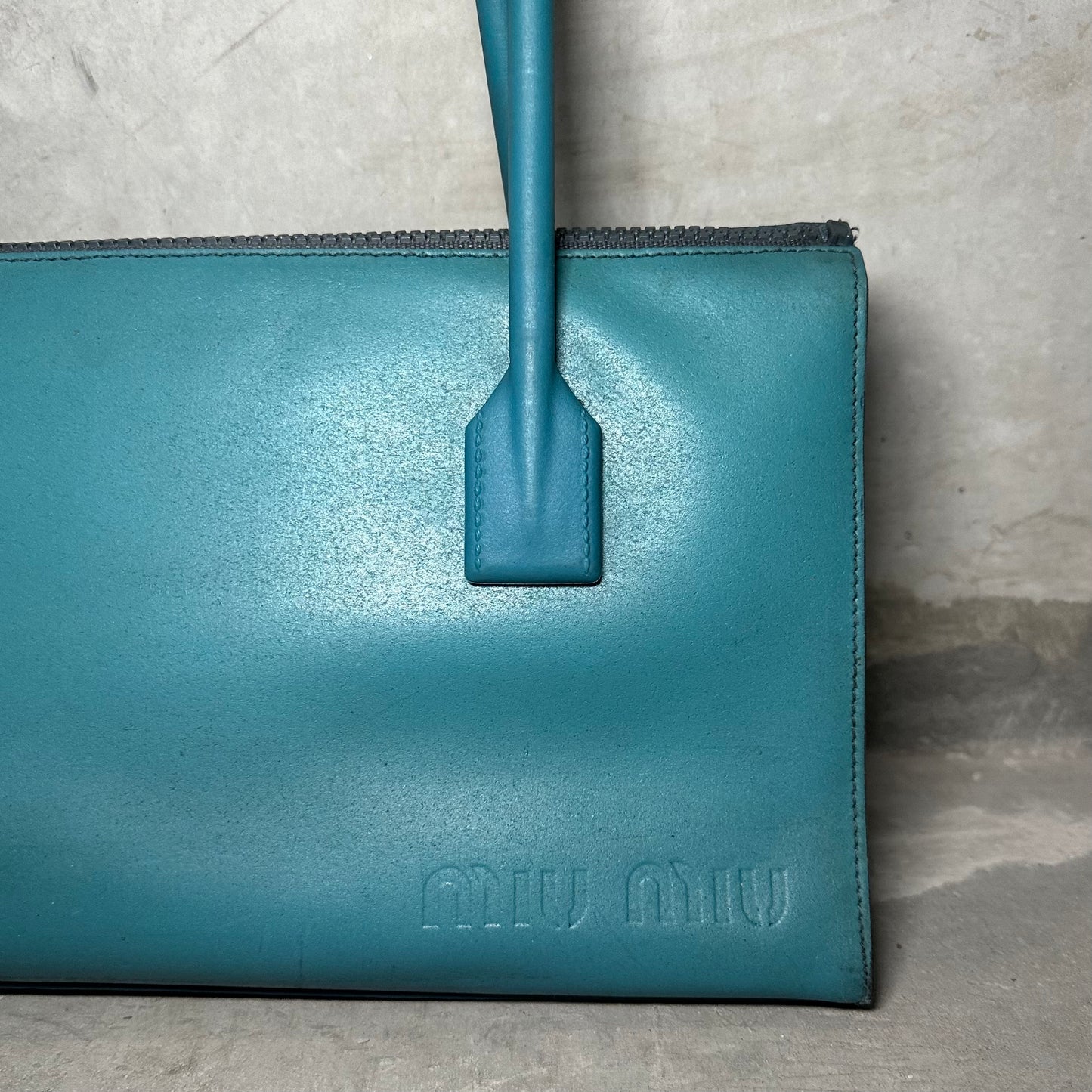 Miu Miu Rare Archive Embossed Blue Bag