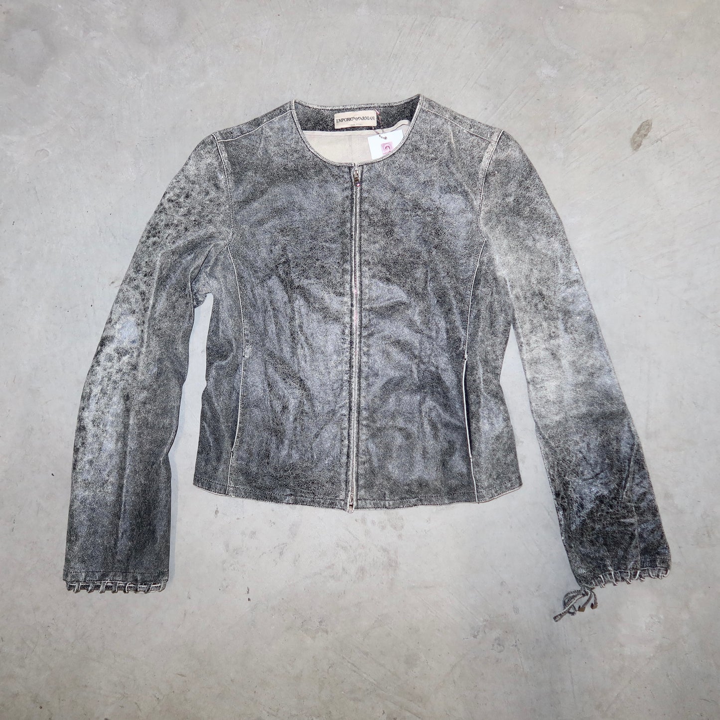 Emporio Armani SS2003 Grey Leather Jacket
