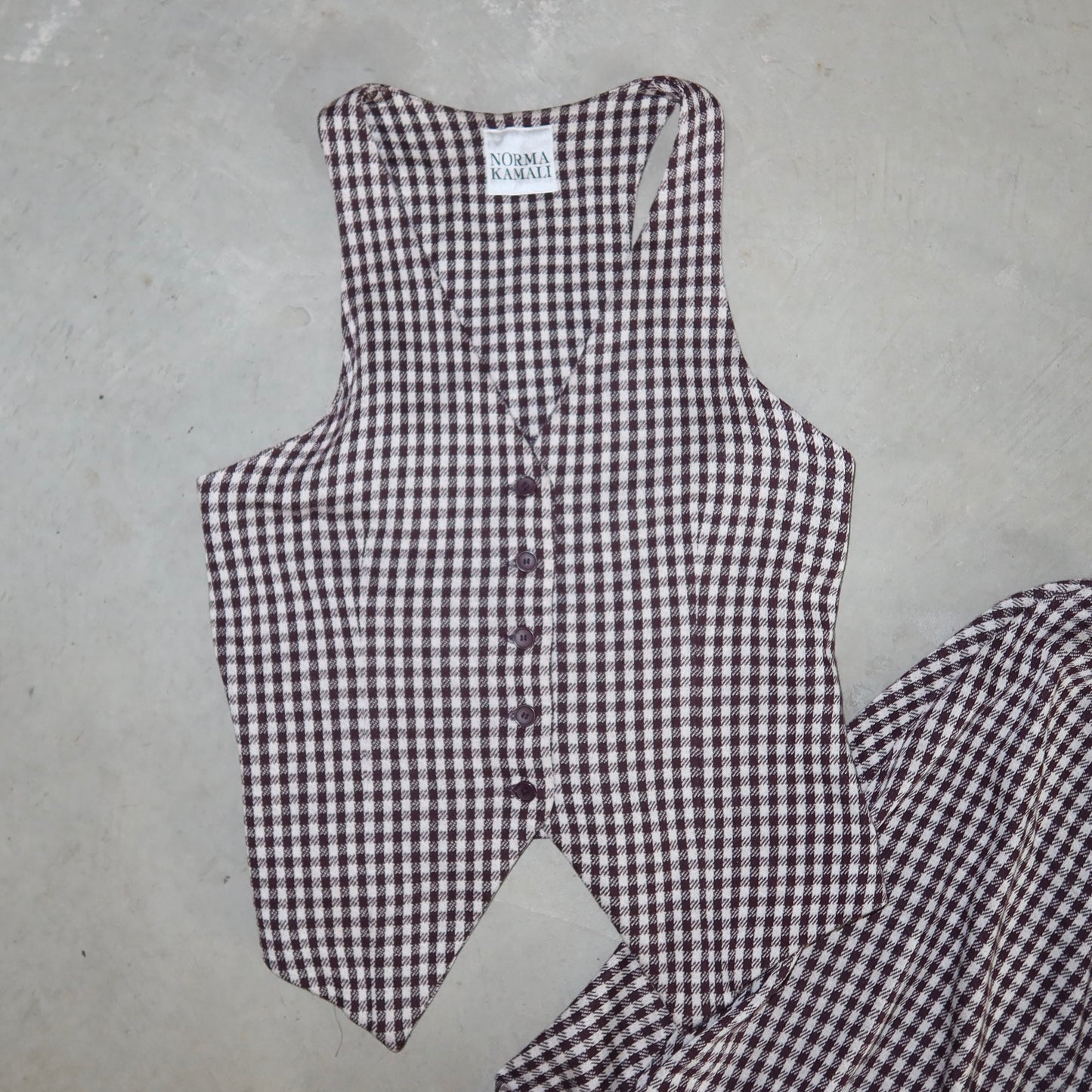 Norma Kamali Checkered Set
