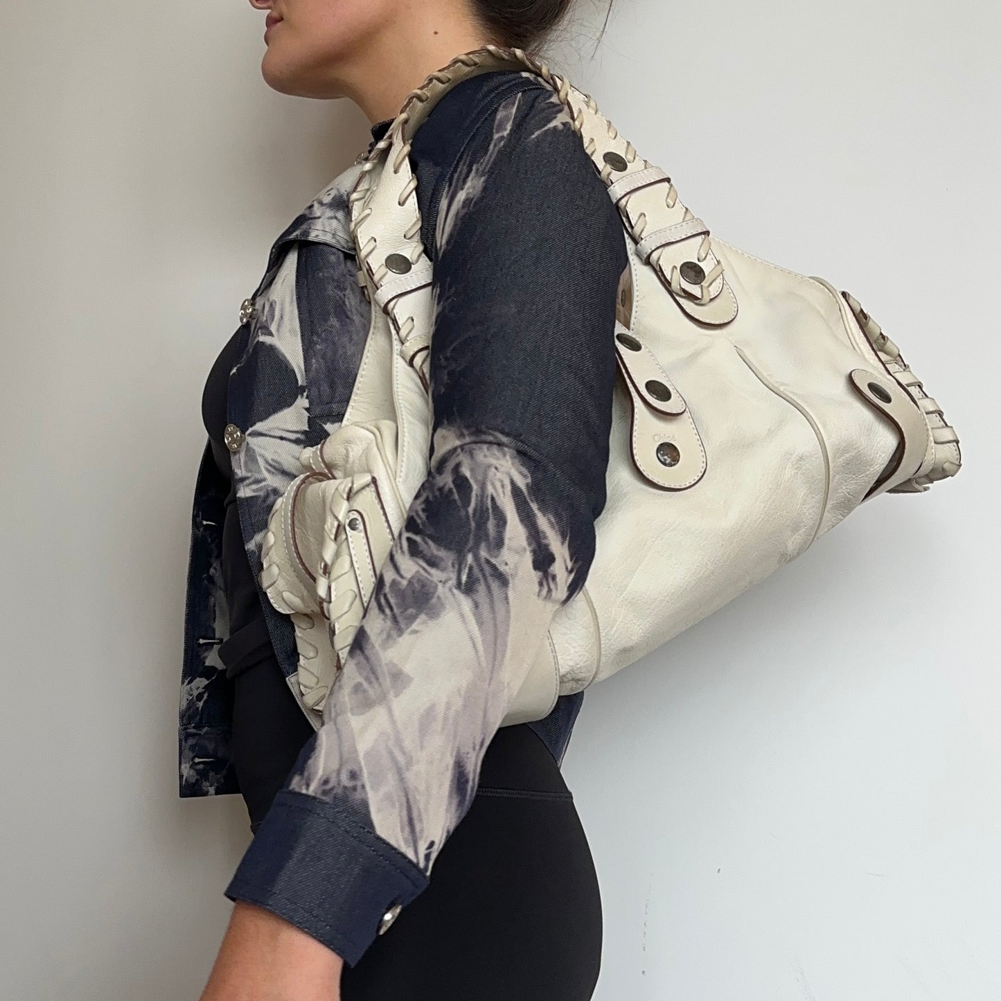 Chloé White Leather Silverado