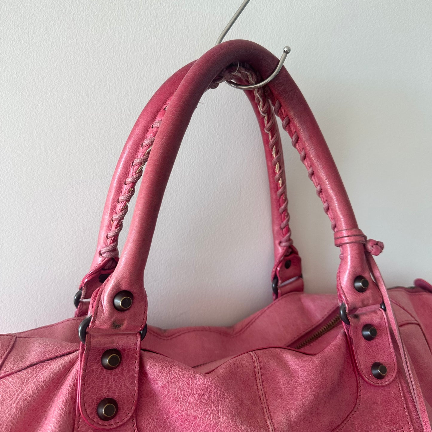 Balenciaga ‘Sunday’ Oversized Motorcycle Bag in Hot Pink