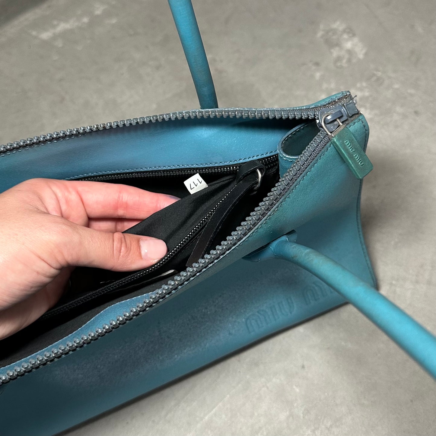 Miu Miu Rare Archive Embossed Blue Bag