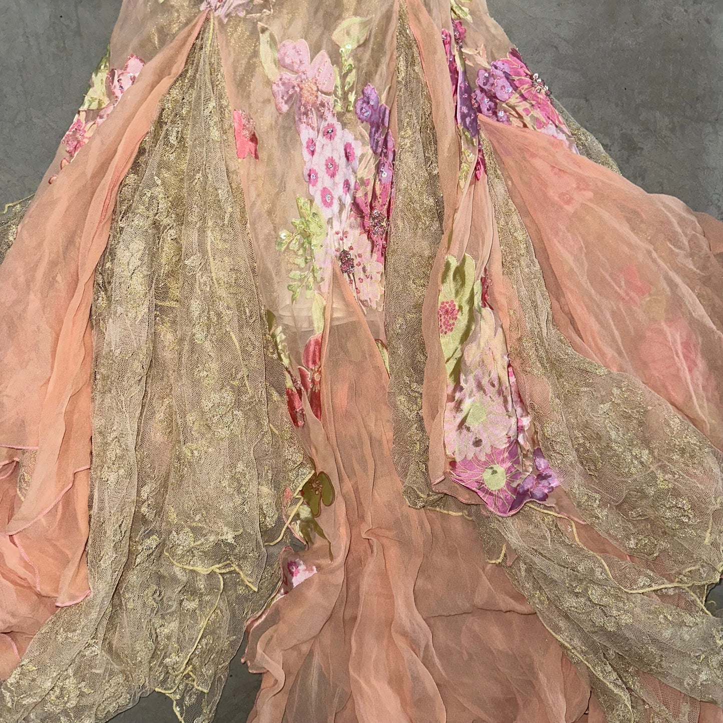 Diane Freis Embellished Floral Dress