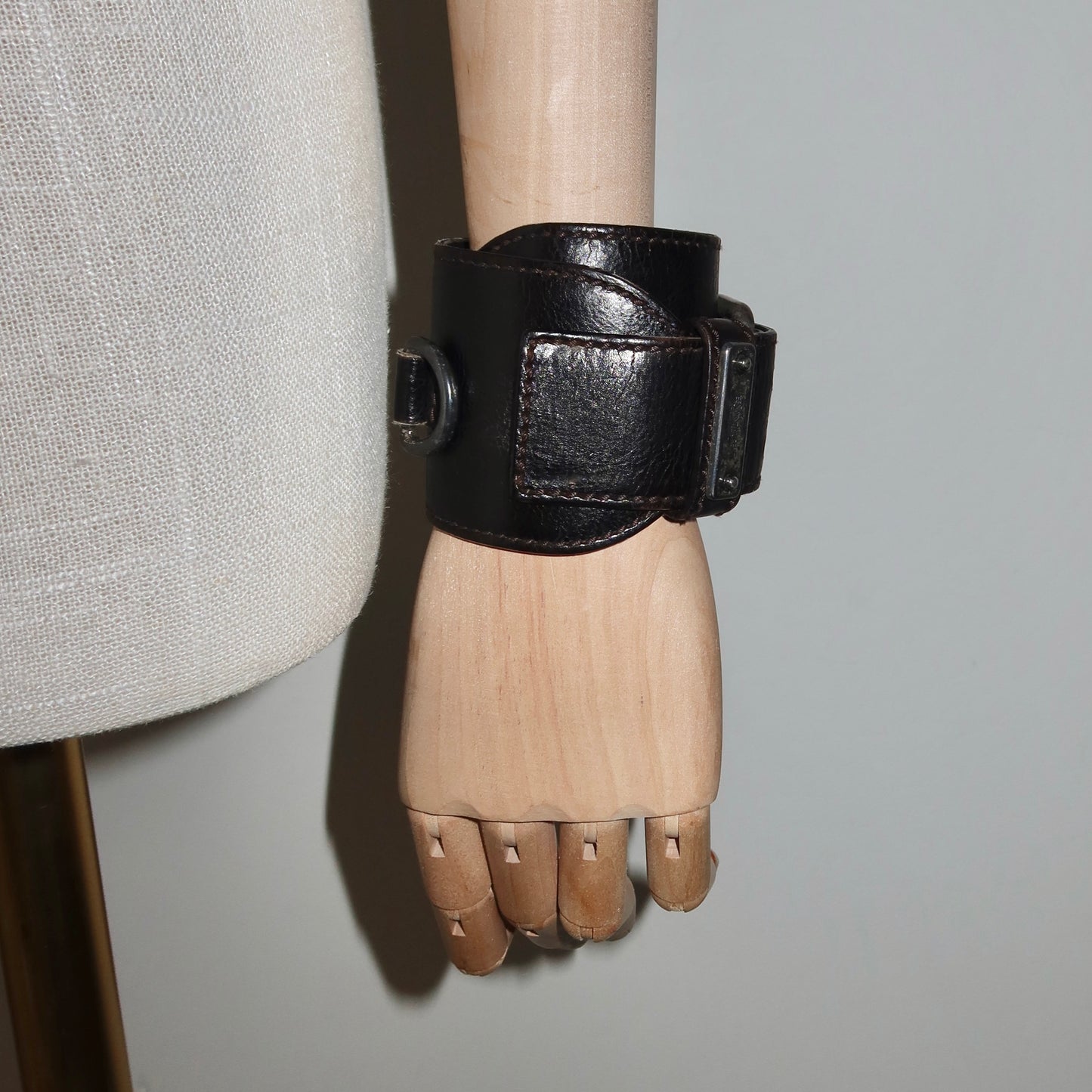 YSL by Tom Ford Brown Leather Cuff