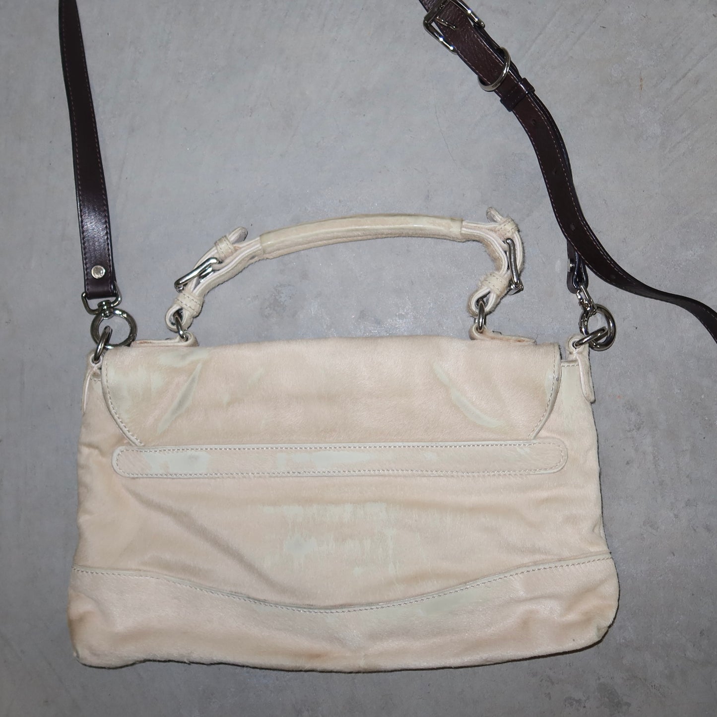 Marni Cream Cowhide Messenger Bag