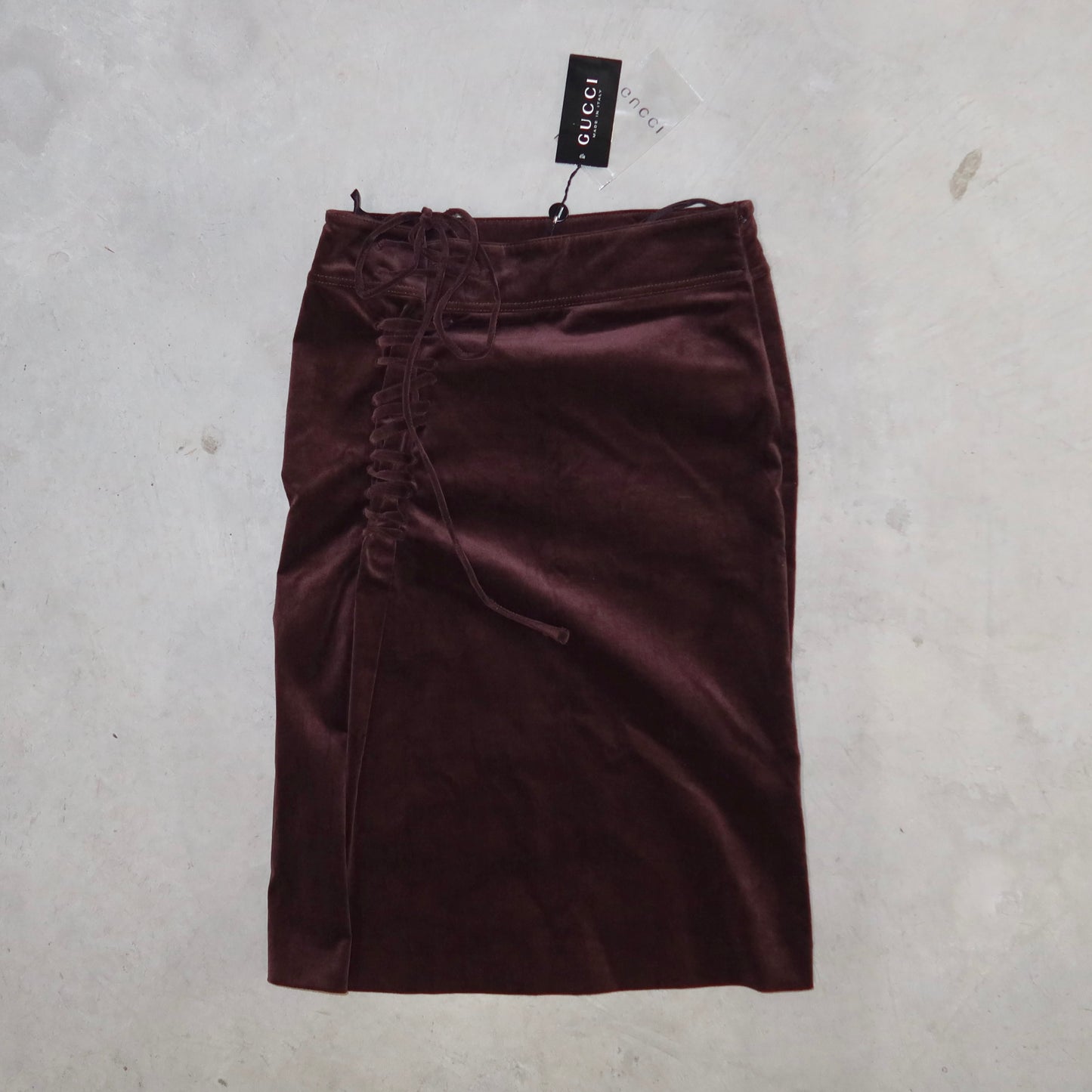 Gucci AW2002 Brown Velvet Midi Skirt (BNWT)