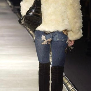 Chloé Rare AW2003 Tiger Patch Jeans