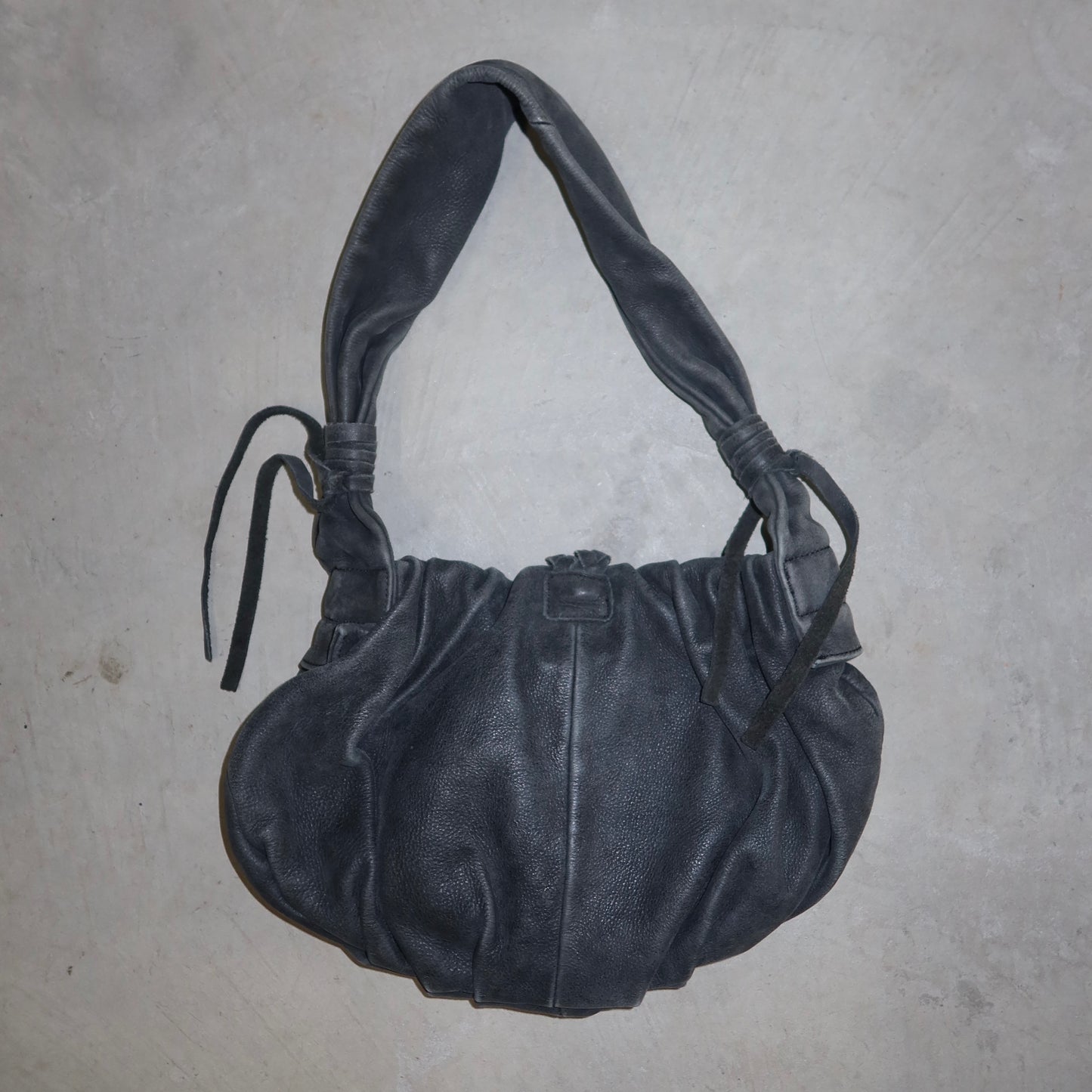 Vintage Japanese Leather Bag with Horn