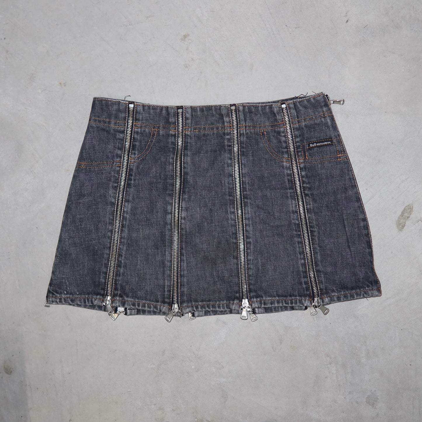 D&G 2004 Zips Denim Mini Skirt