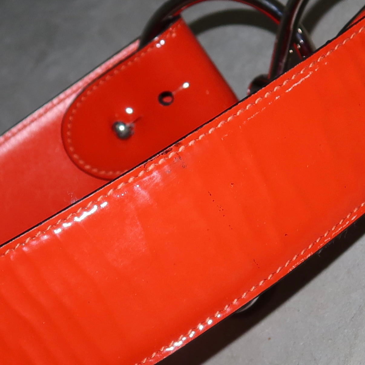Gucci AW1995 Orange Patent Horsebit Belt