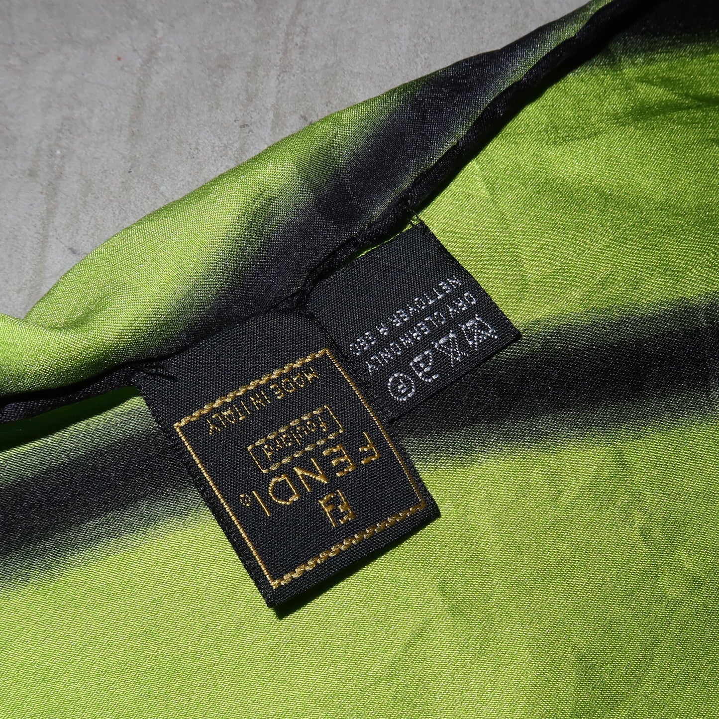 Fendi Silk Green Oversized Scarf