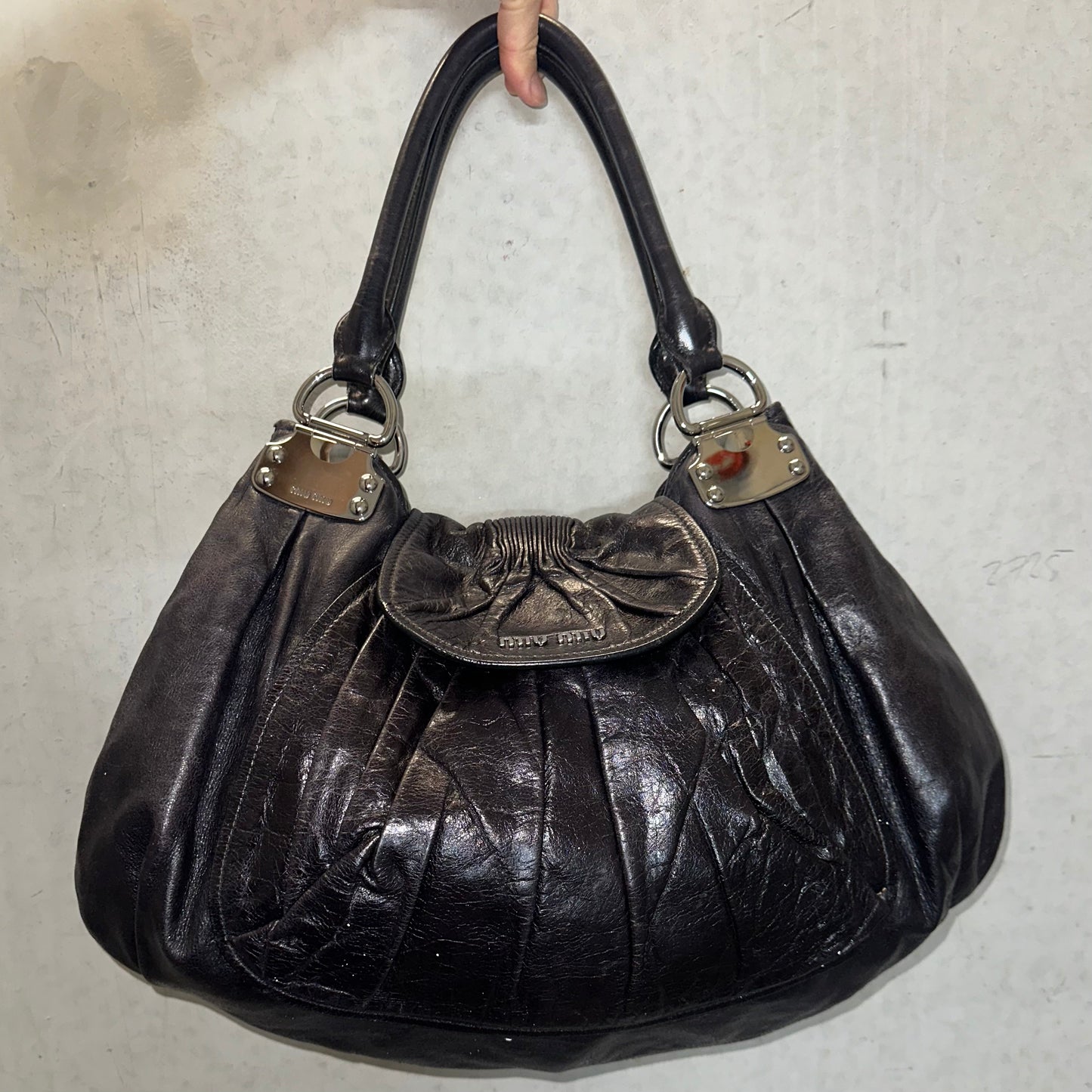 Miu Miu Large Black Bag with Silver Hardware