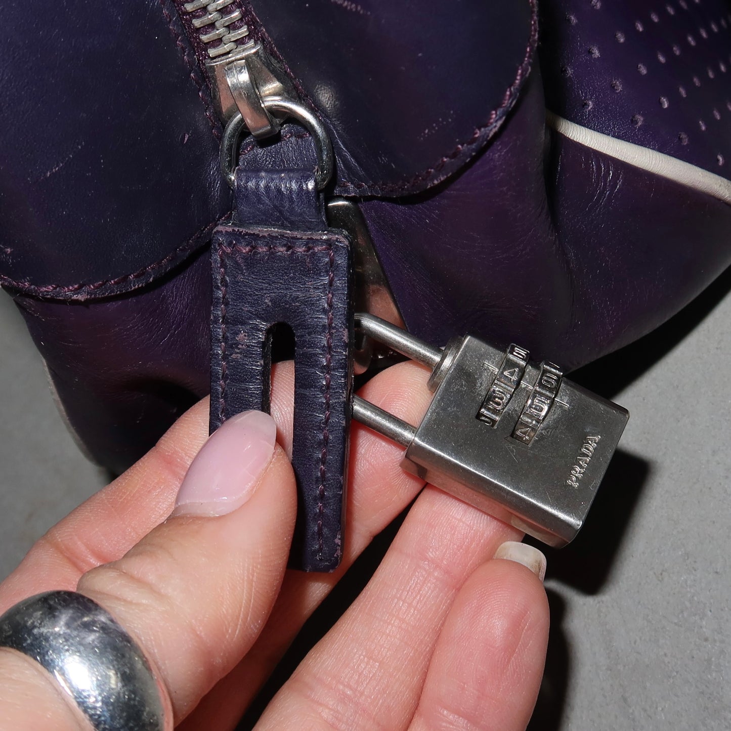 Prada SS2000 Purple Leather Bowling Bag