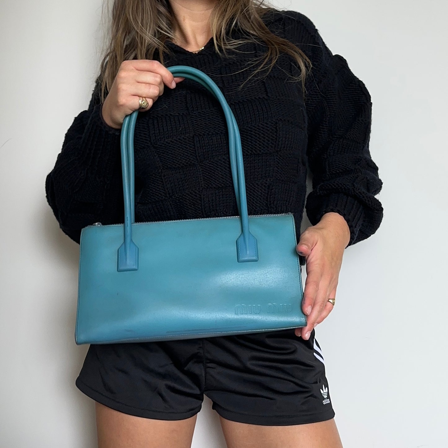 Miu Miu Rare Archive Embossed Blue Bag