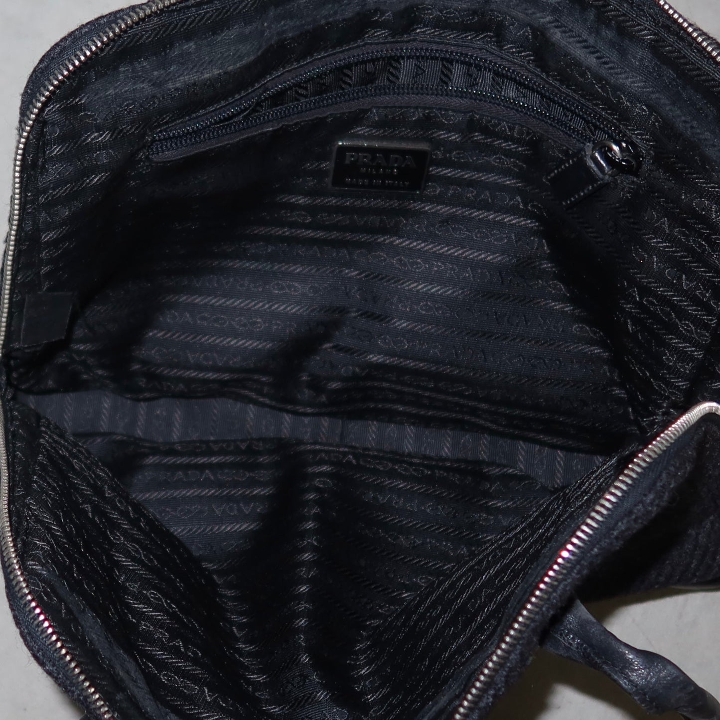Prada Re-Edition 1995 Grey Wool Bag