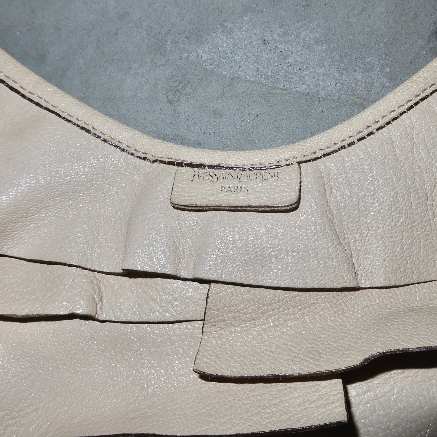 YSL Cream Leather St Tropez Bag