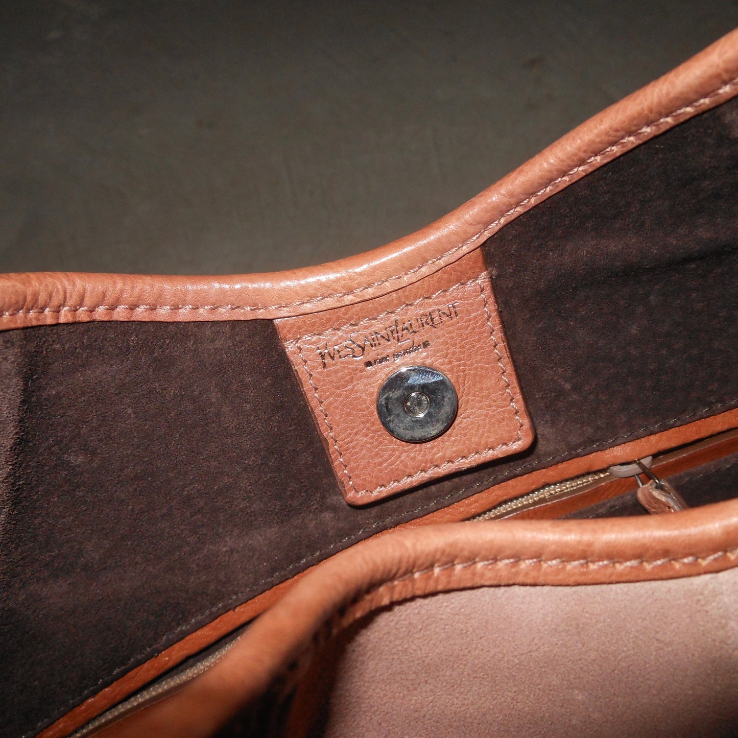 YSL Rare Pink Suede Mombasa with Silver Horn Handle