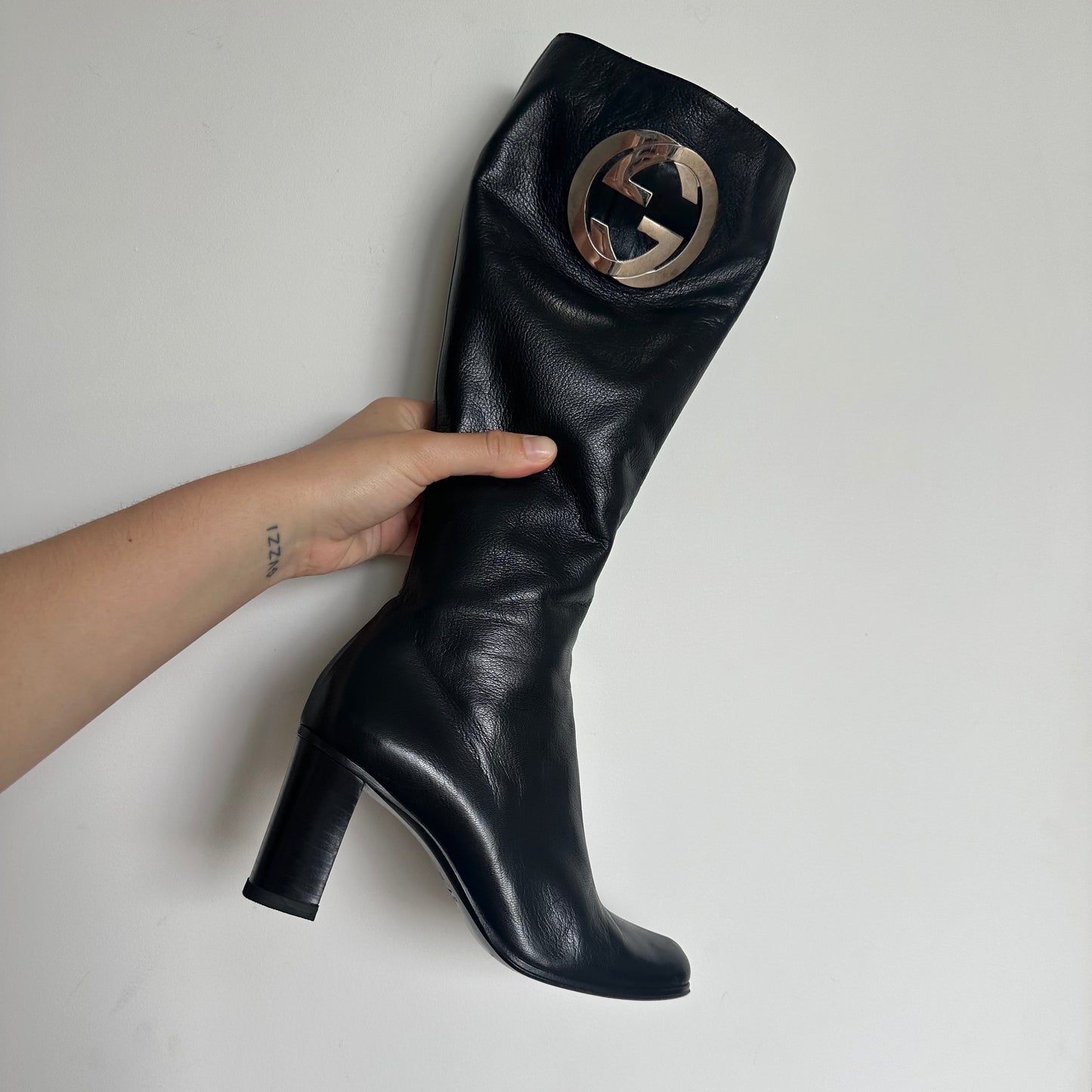 Gucci Logo Knee High Boots (36)