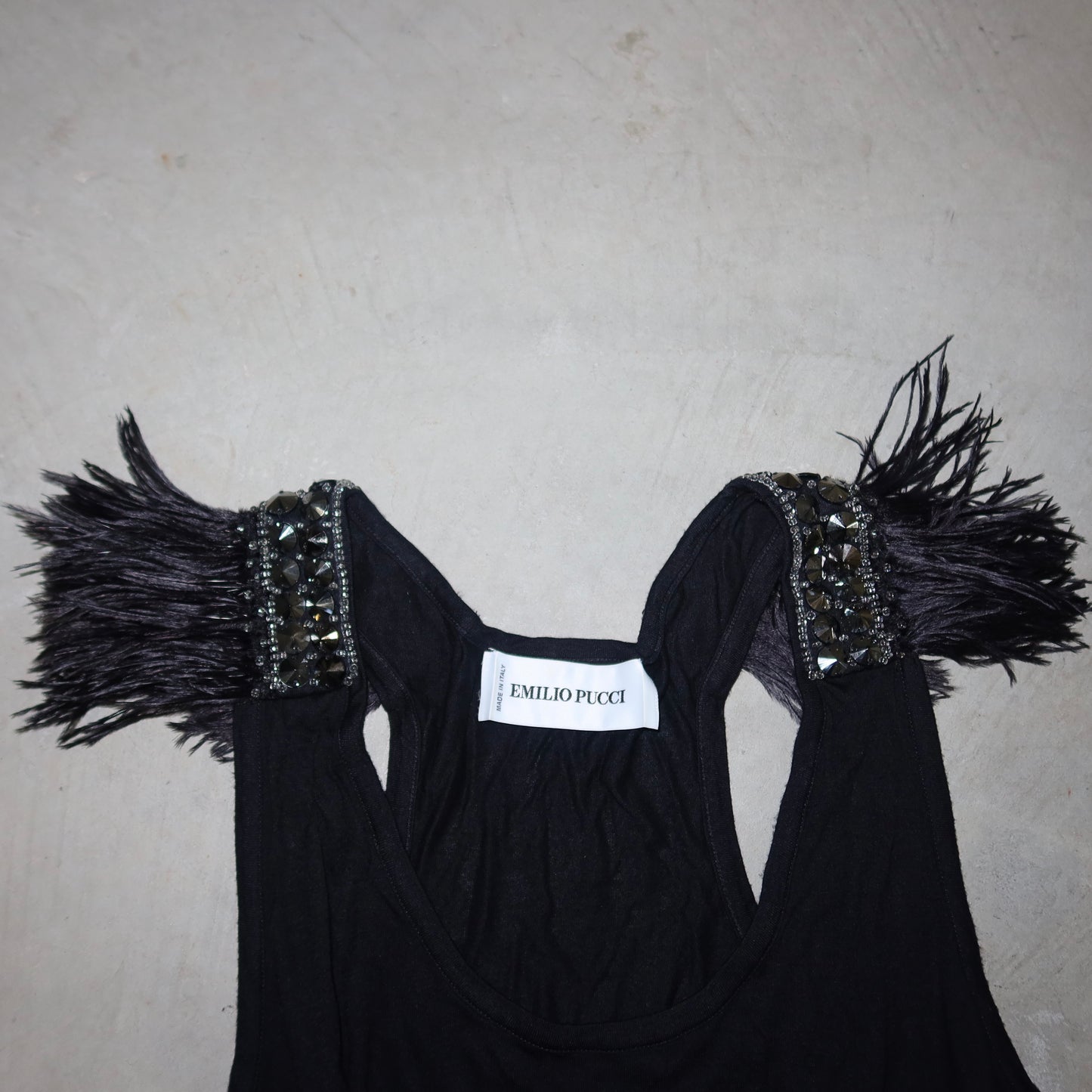Emilio Pucci 2007 Feather Shoulder Vest