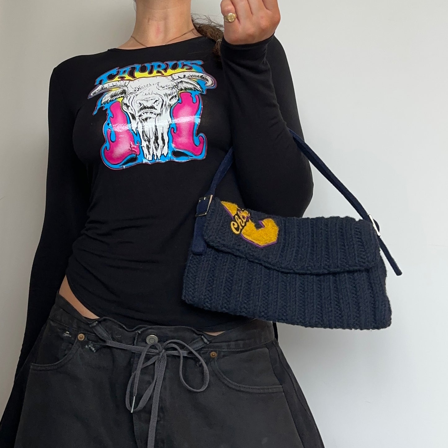 Chloé AW2001 Varsity Patch Knitted Bag