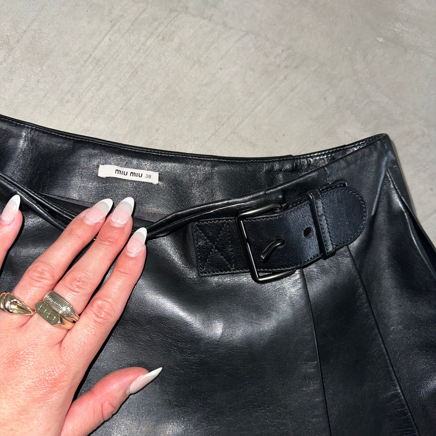 Miu Miu Leather Mini Skirt