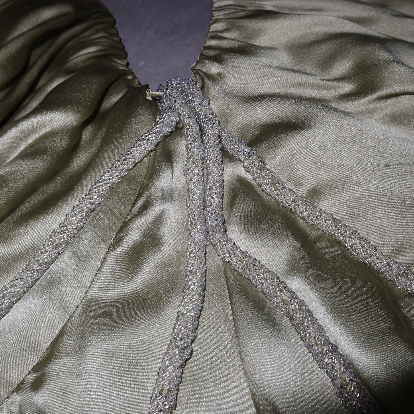 Chloé SS2005 Green Silk Beaded Dress