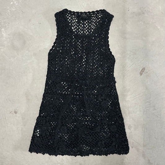 Jean Paul Gaultier Black Crotchet Micro Dress