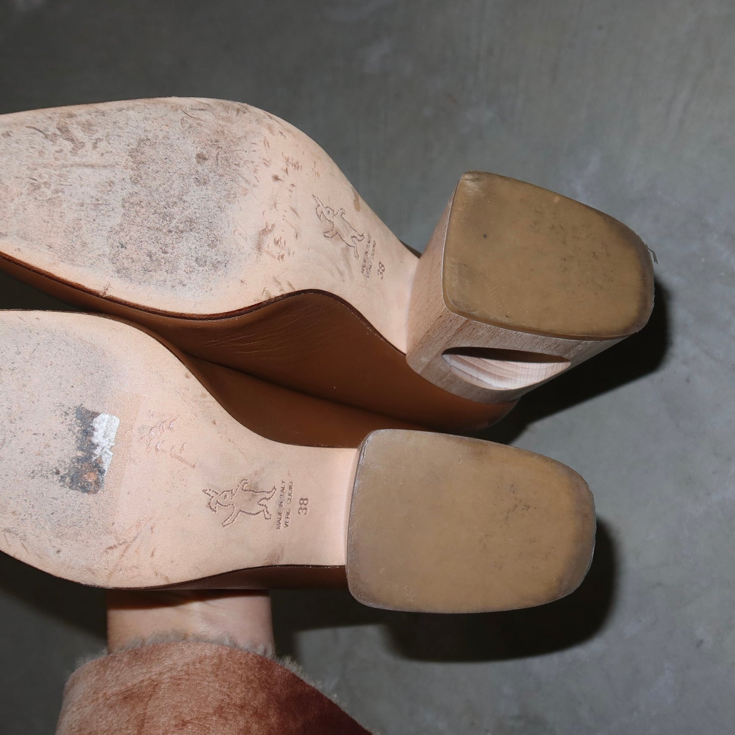 Marni Brown Leather and Woode Heels