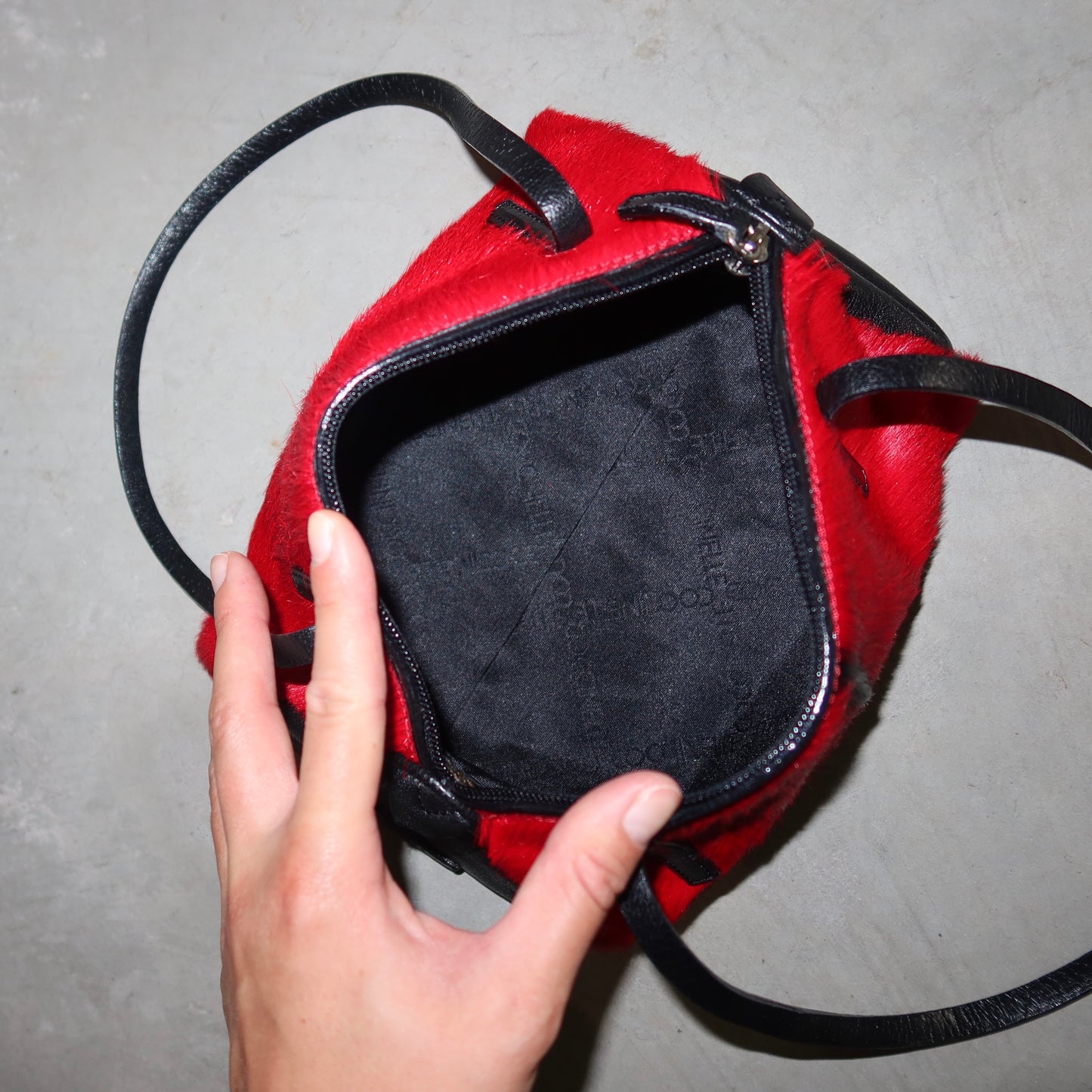 Vintage Italian Red Cowhide Bag