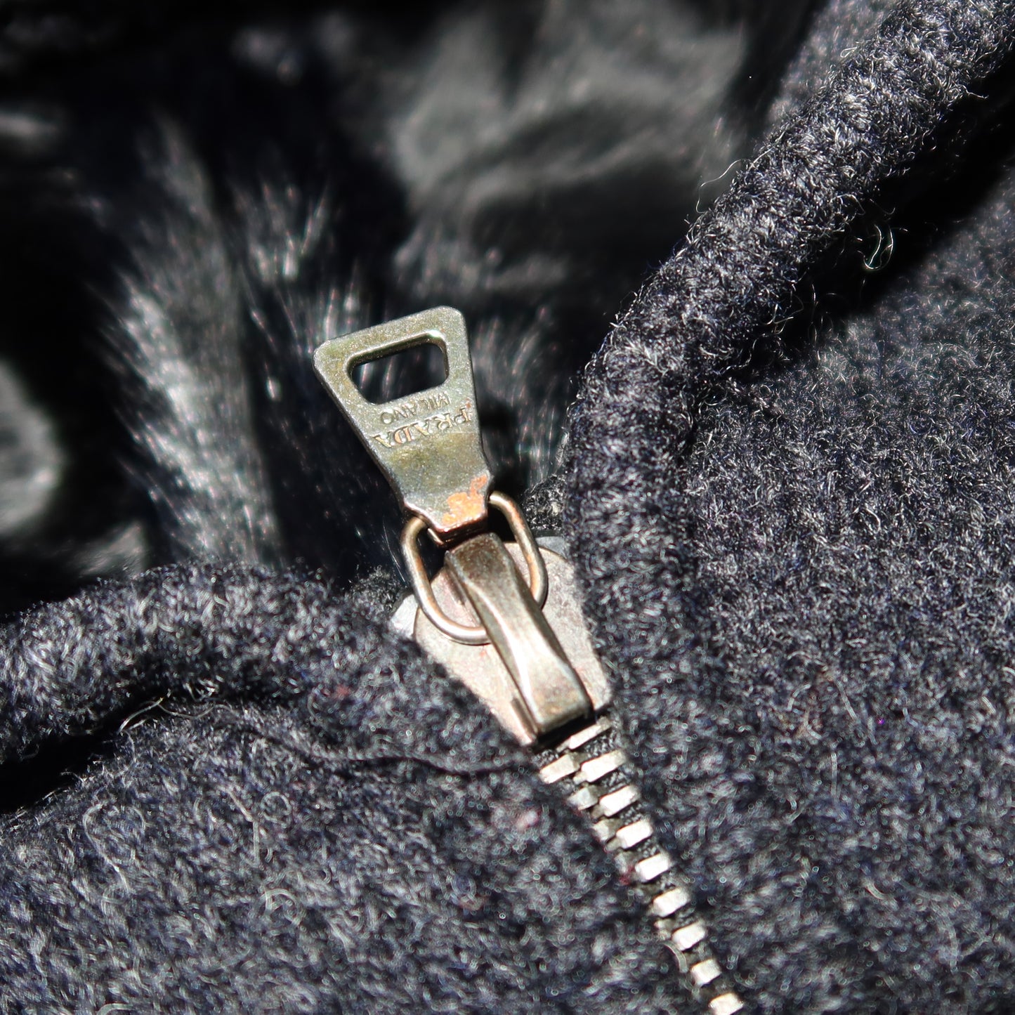 Prada Sport Wool and Goat Fur Hoodie