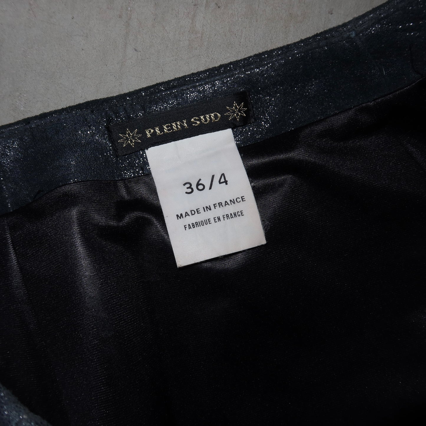 Plein Sud Glittery Leather Mini Skirt