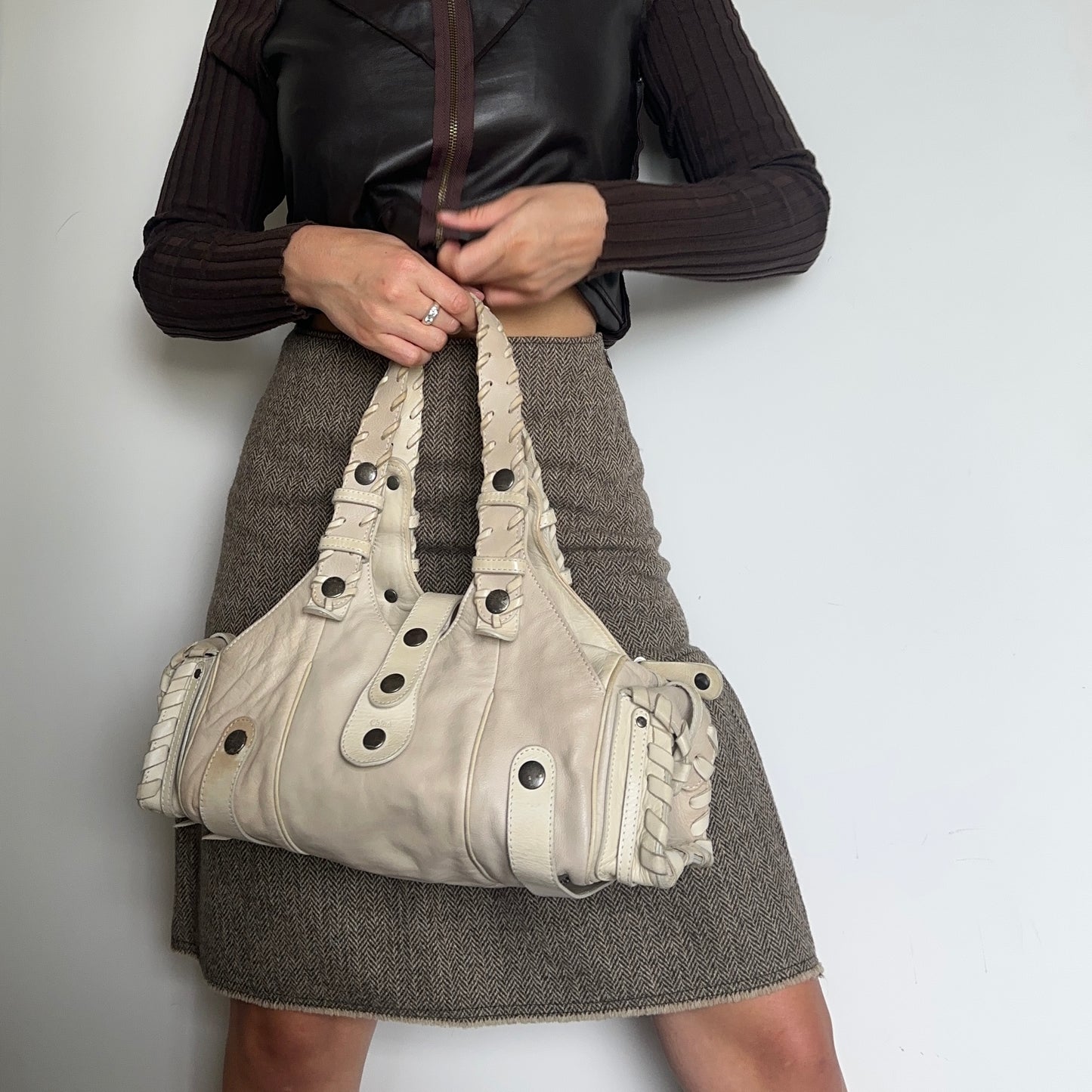 Chloe Cream Leather Silverado Bag