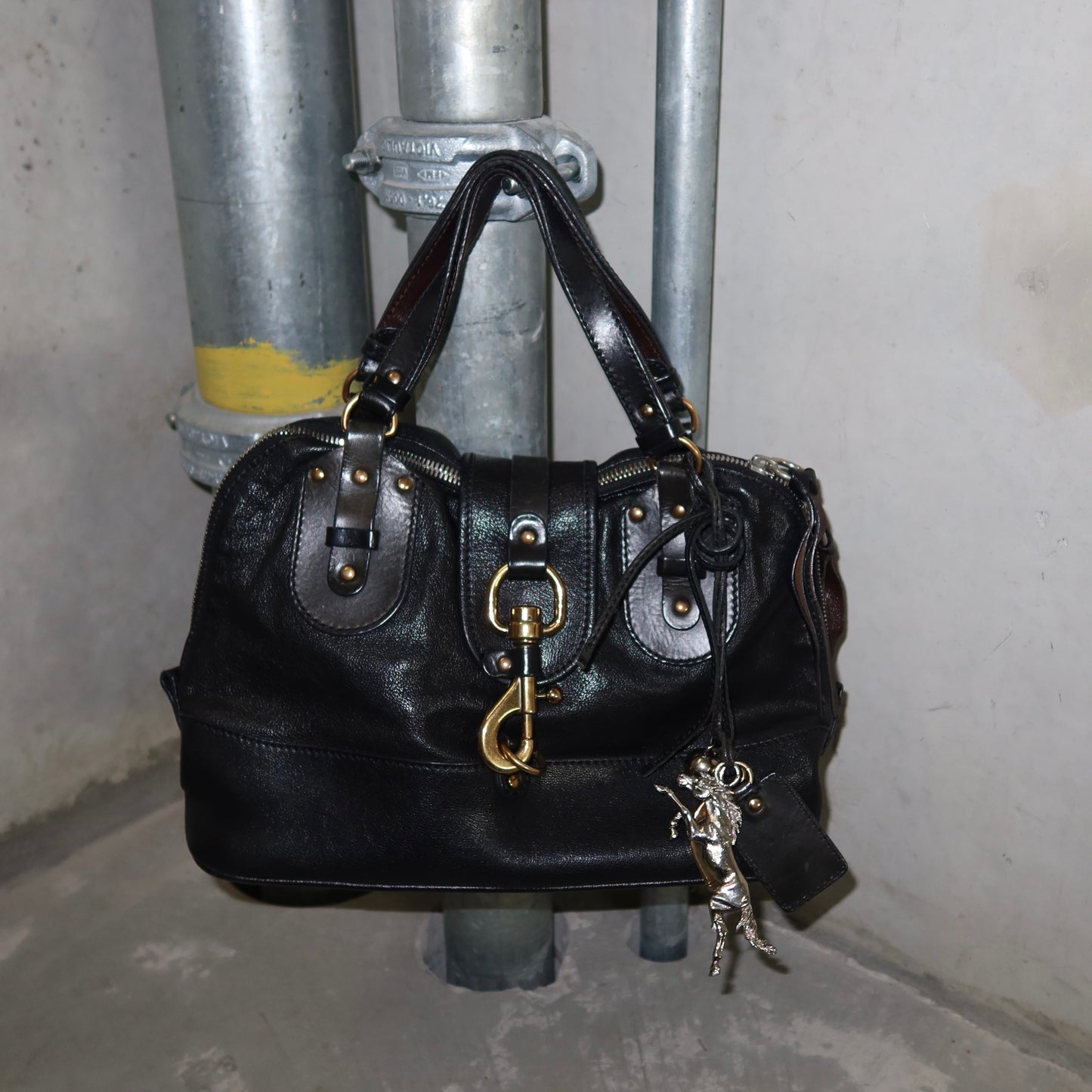 Chloé Black Leather Kerala Bowling Bag