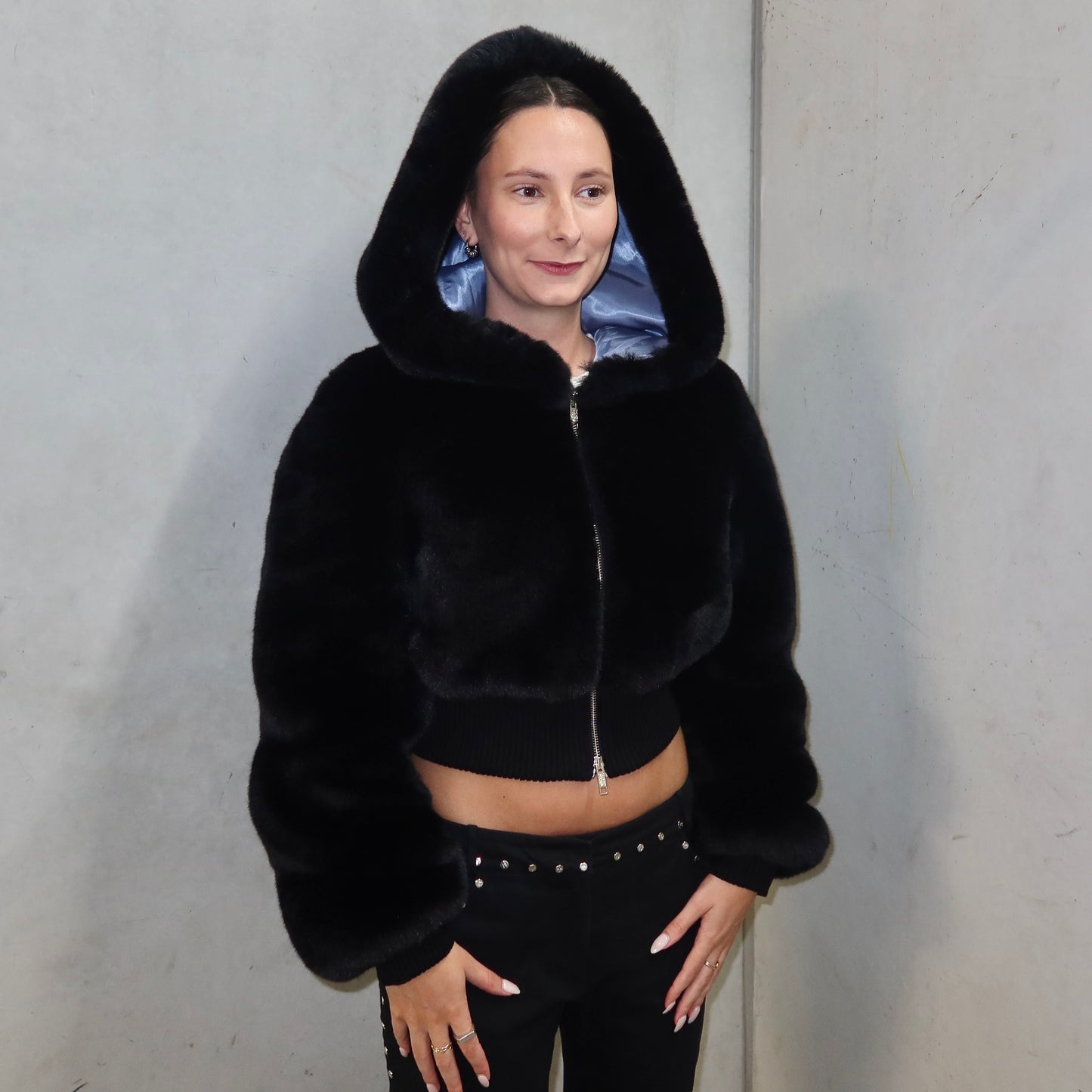 Moschino Faux Fur Cropped Jacket