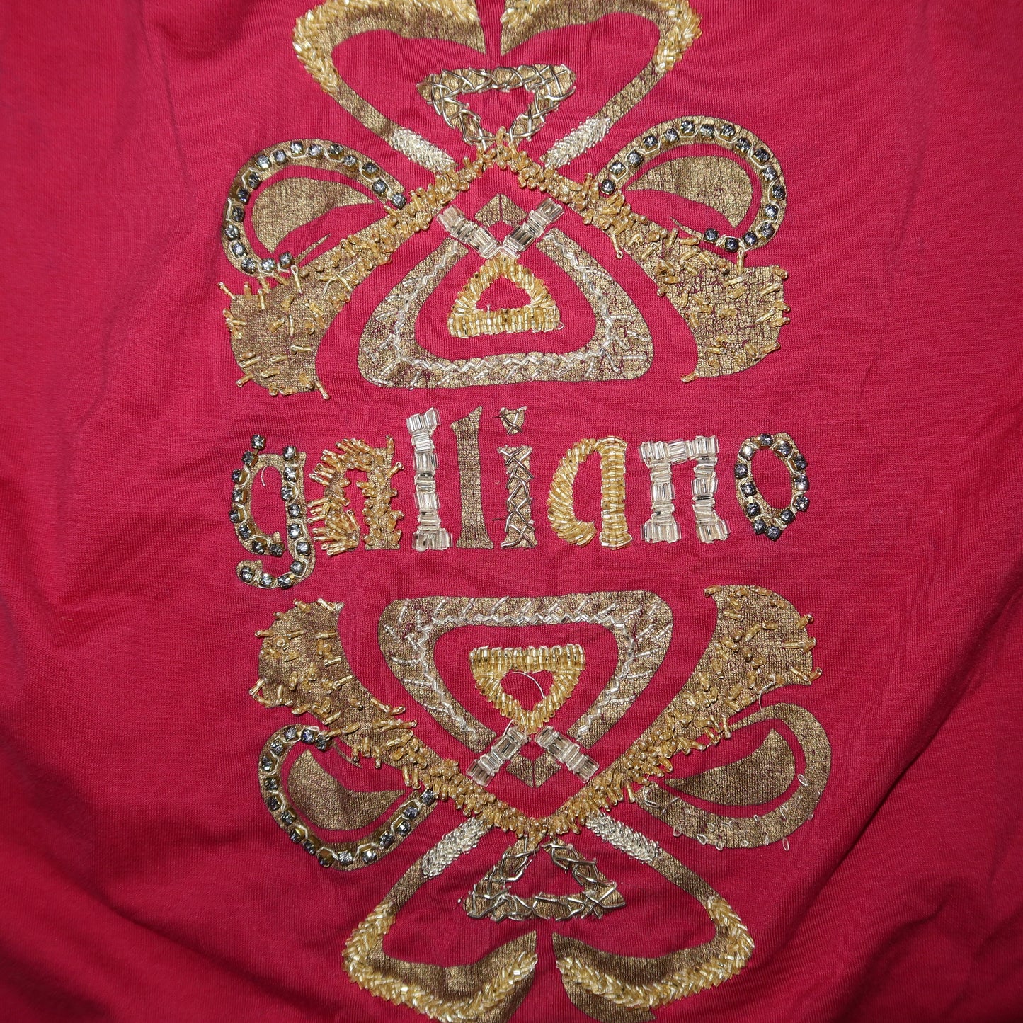 John Galliano Red Embroidered Tank