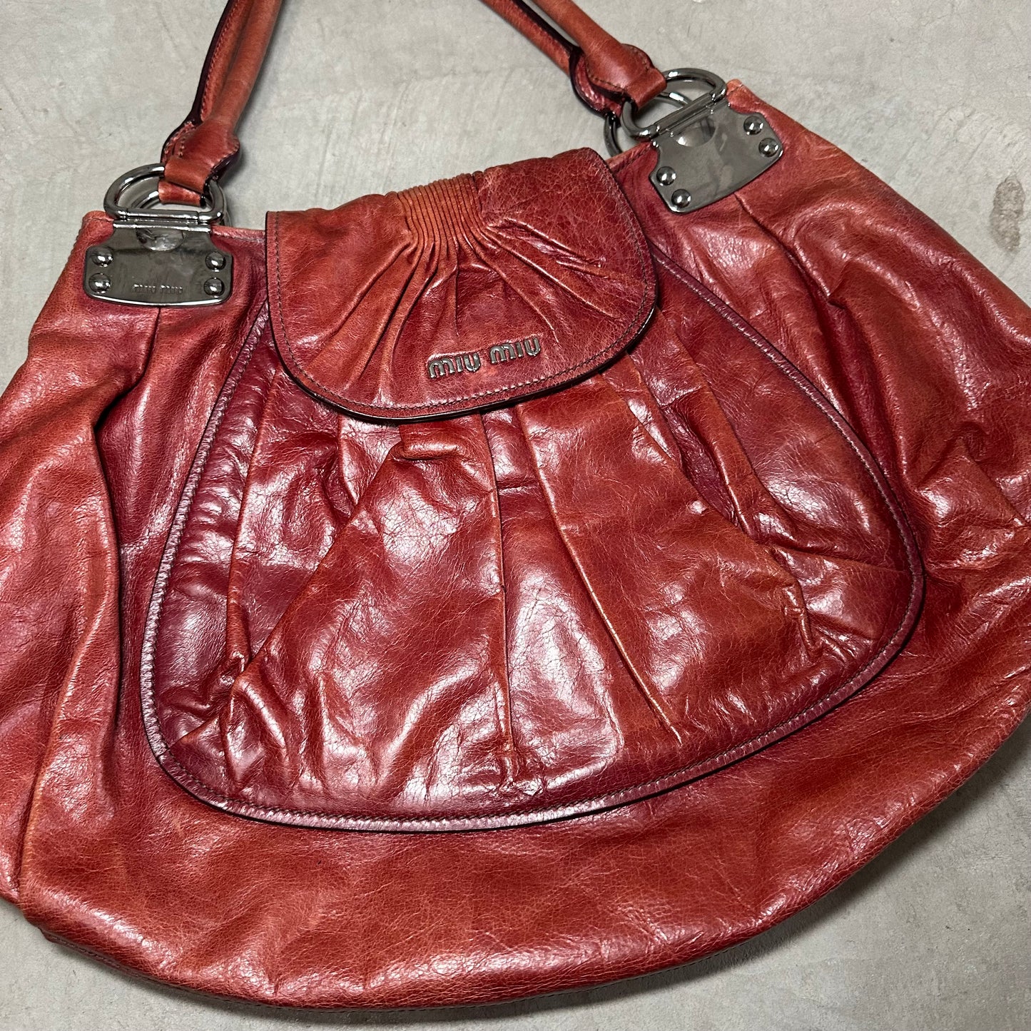 Miu Miu Oversized Rust Leather Bag