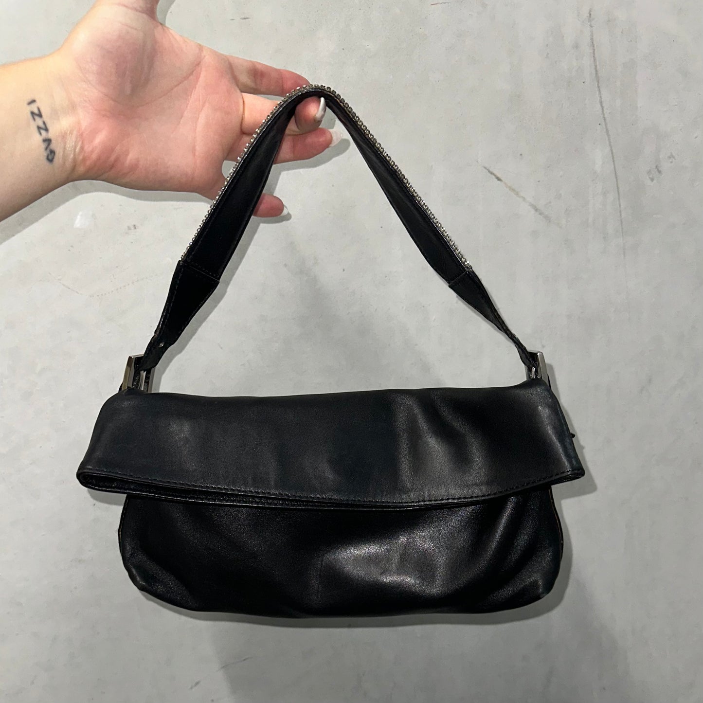 Dolce & Gabbana Rhinestone Handle Leather Bag