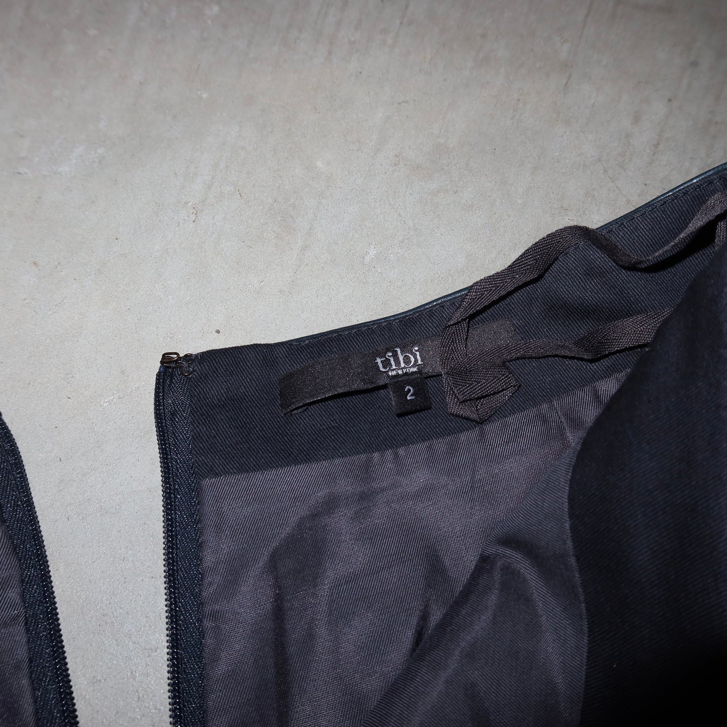 Tibi Blue Leather Grommet Skirt