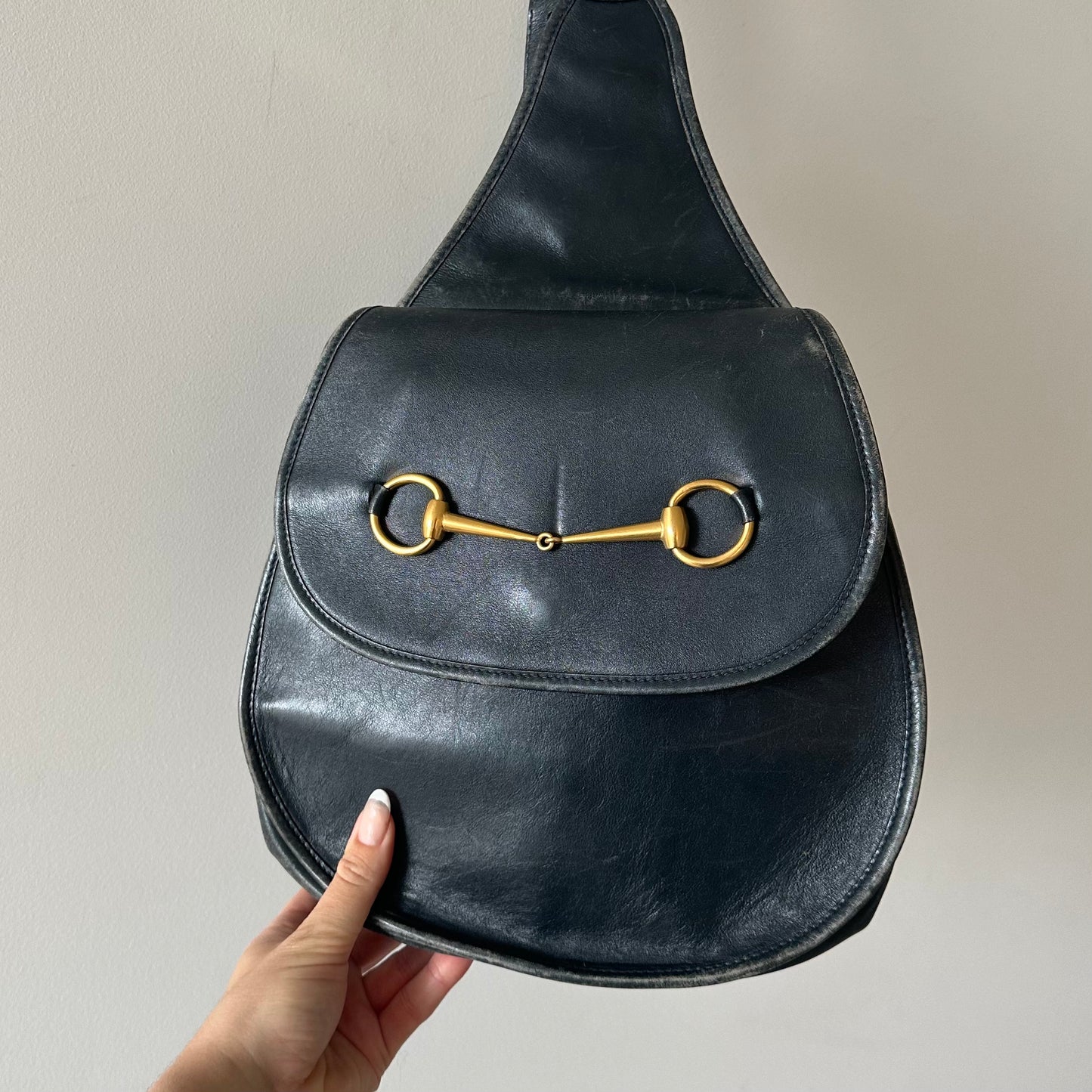 Gucci Black Leather Horsebit Crossbody