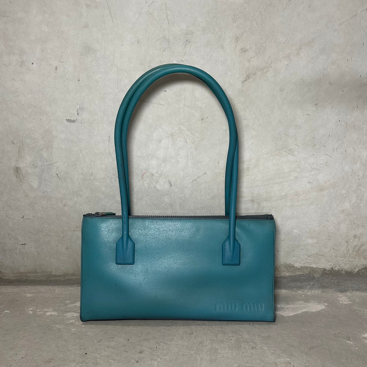 Miu Miu Rare Archive Embossed Blue Bag