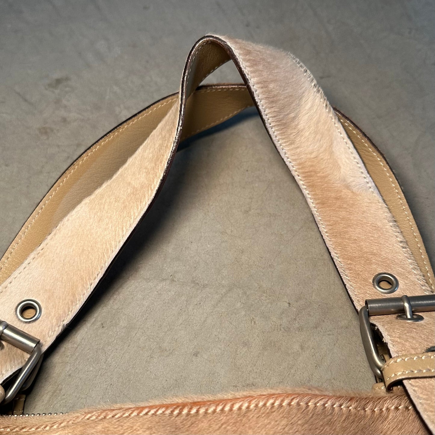 John Galliano Cowhide Buckles Shoulder Bag